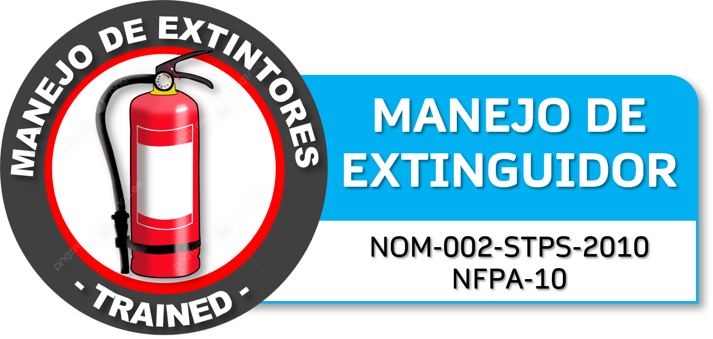 Aviso de manejo de extintor con instrucciones y normas. Curso GRETNER DC3