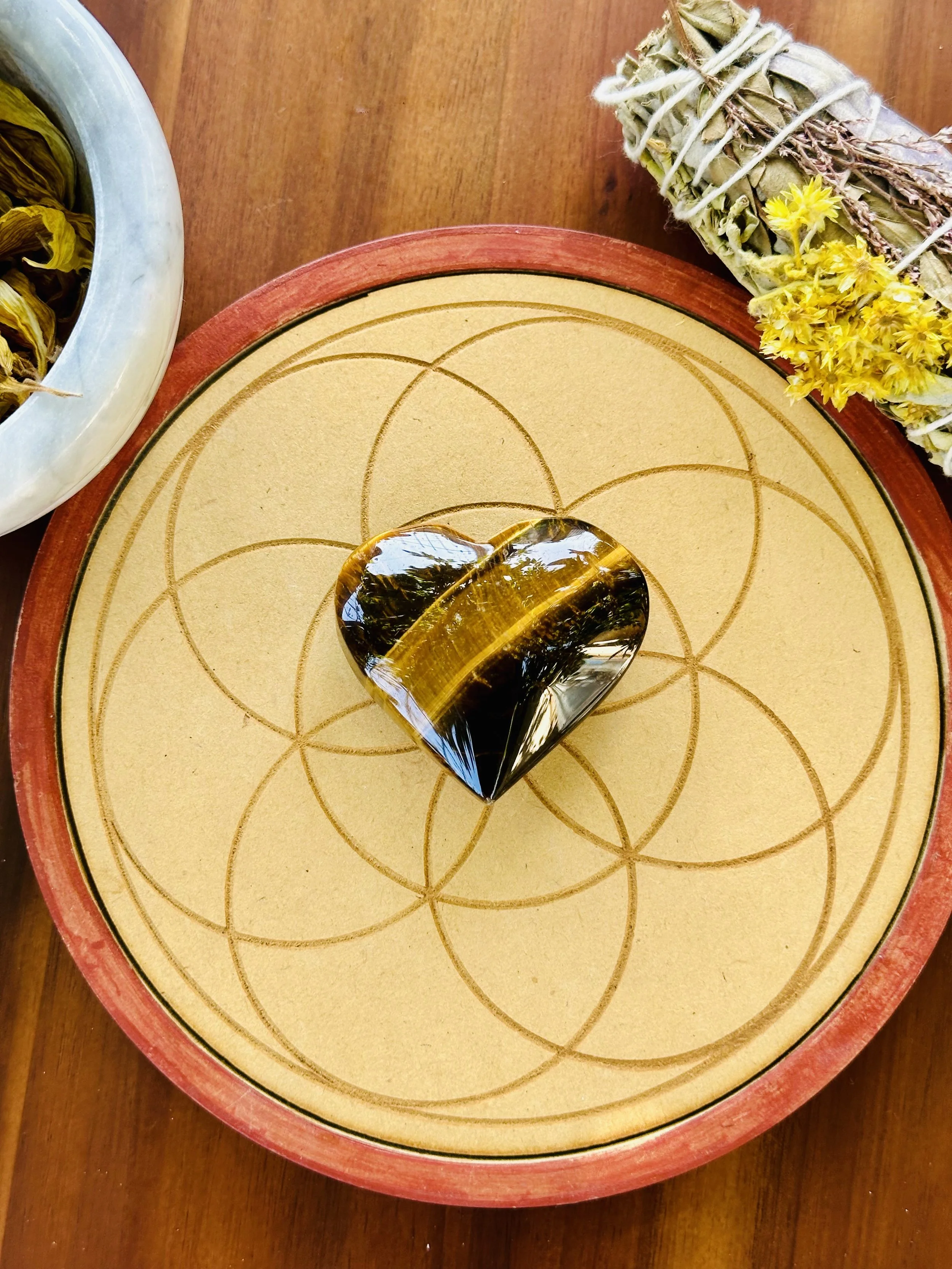 Gold Tiger Eye Heart