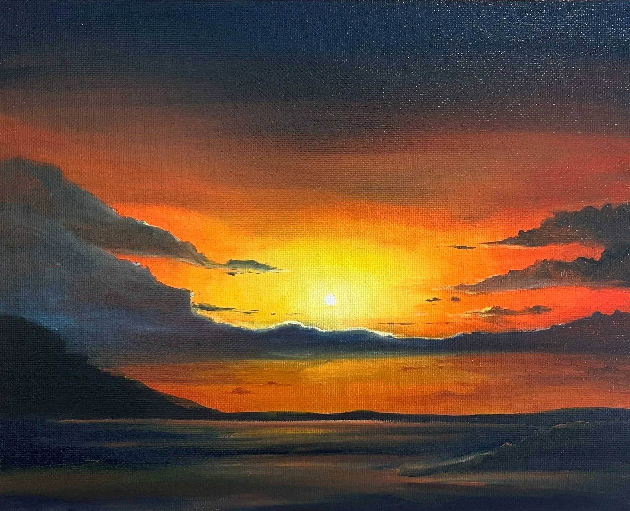 Blood Orange Sky - 25.5cm x 20cm Canvas Panel