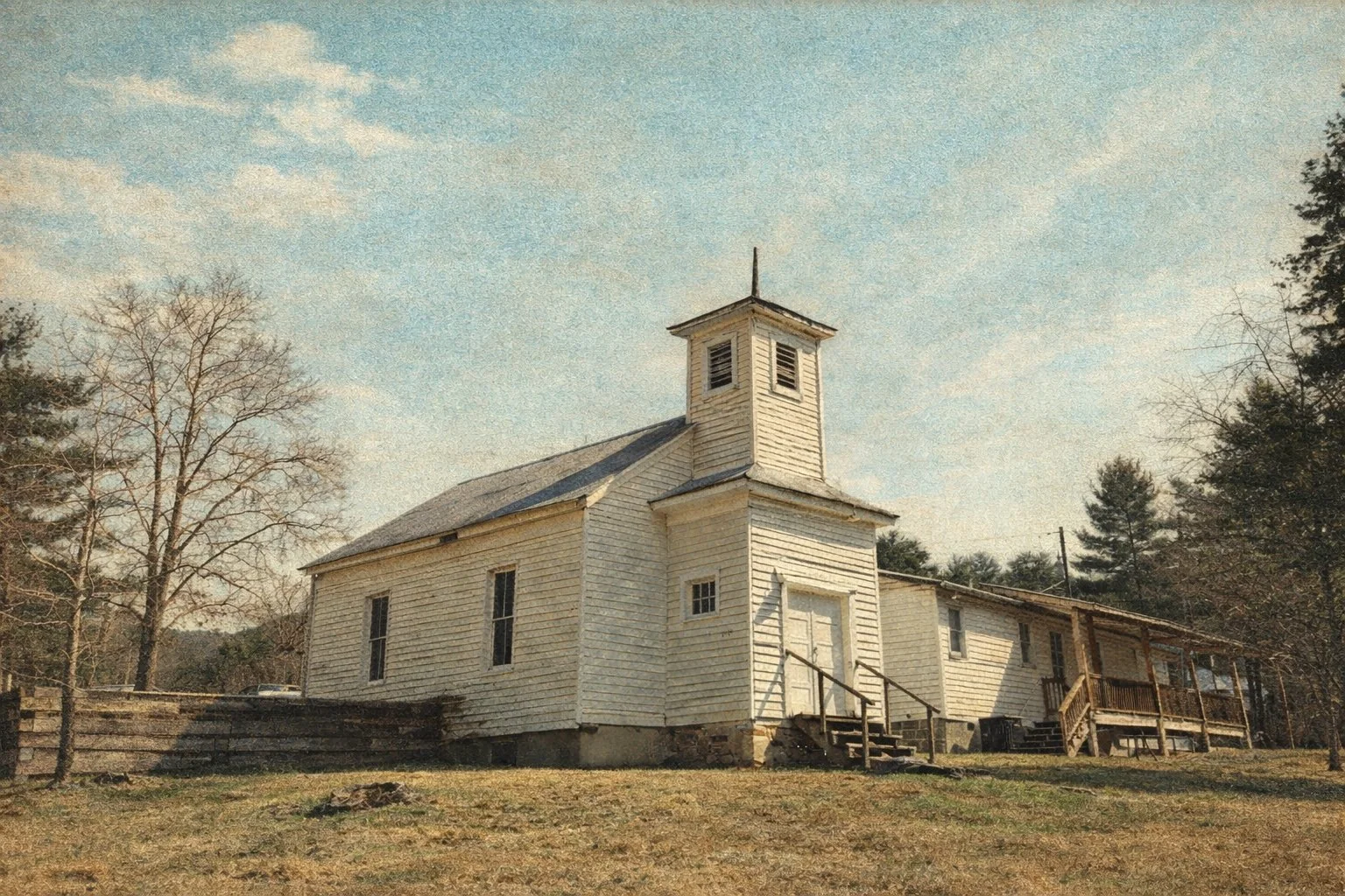 JOHN WESLEY ME CHURCH — Preservation Bath is supporting the creation of the Museum of West Warm Springs and Meeting House as they partner with VPAS to restore John Wesley ME Church, the last log structure in the historic village of West Warm Springs.