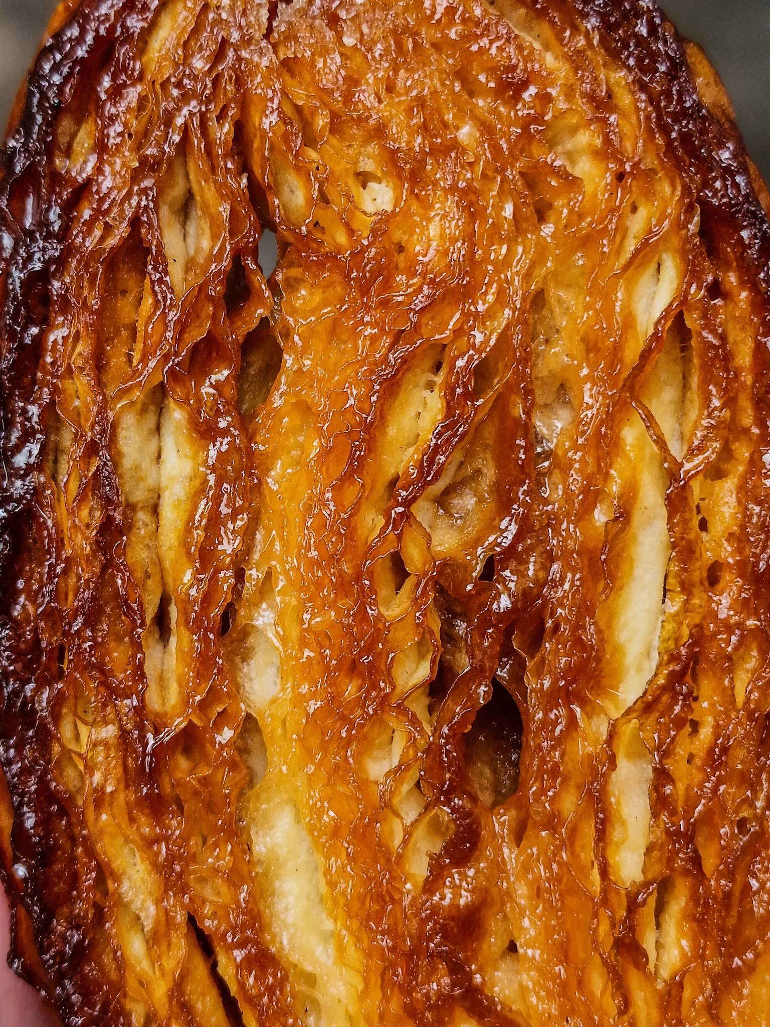 Detalle del caramelizado de la palmera de azúcar