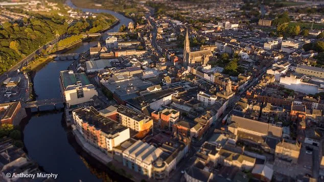 Aerial view of Drogheda and the River Boyne