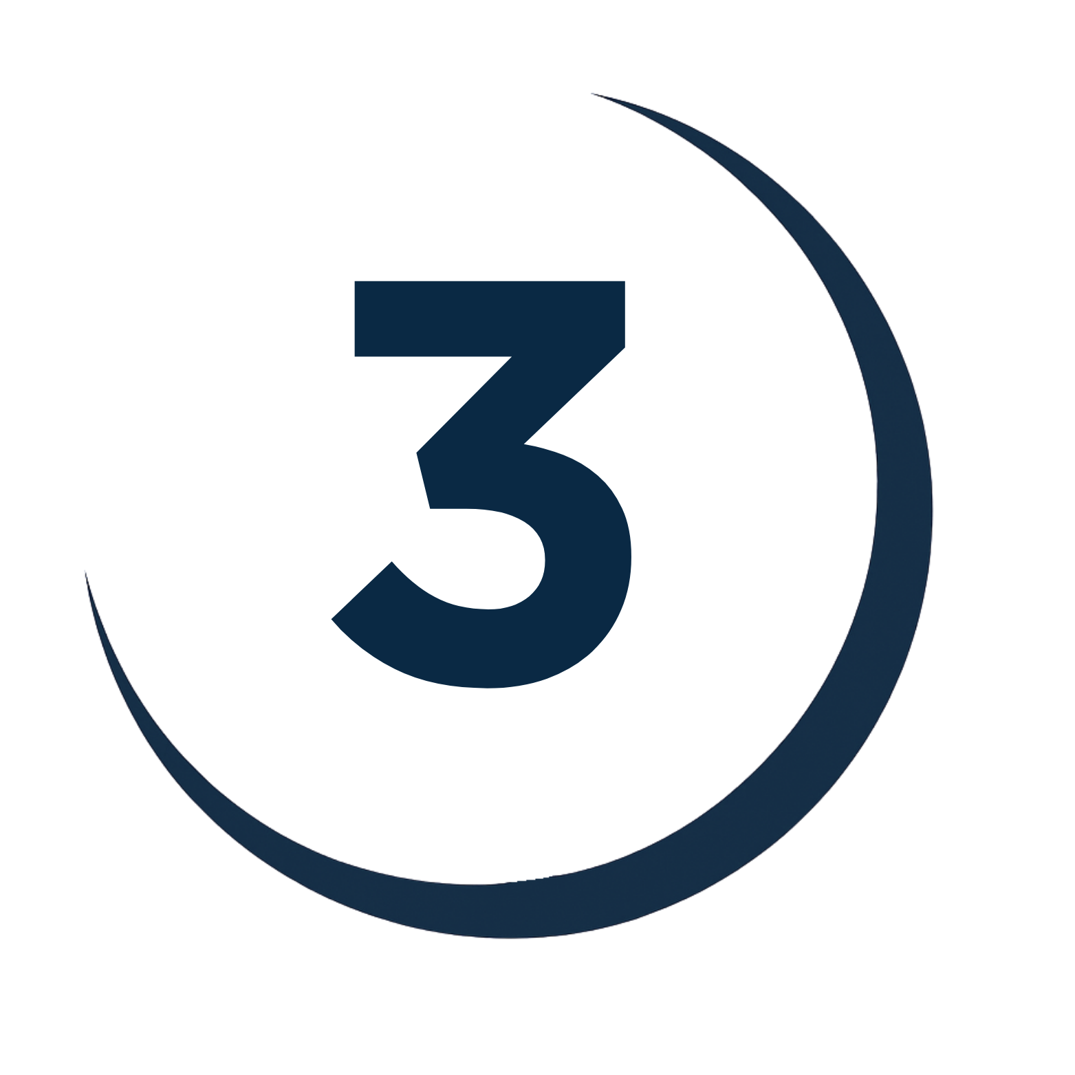 A 3D logo with the number '3' inside a circular shape.