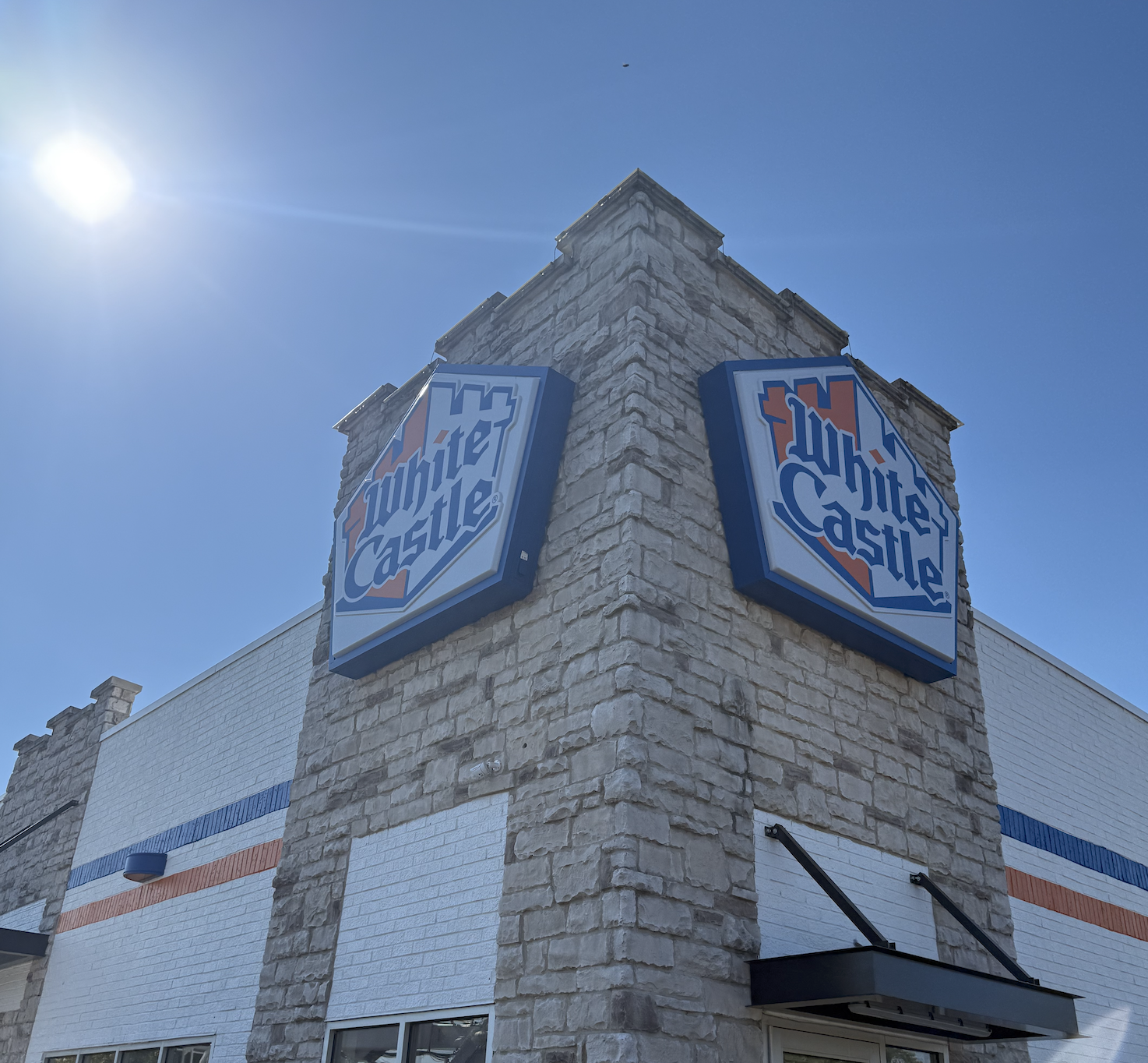 White Castle cabinet sign installation
