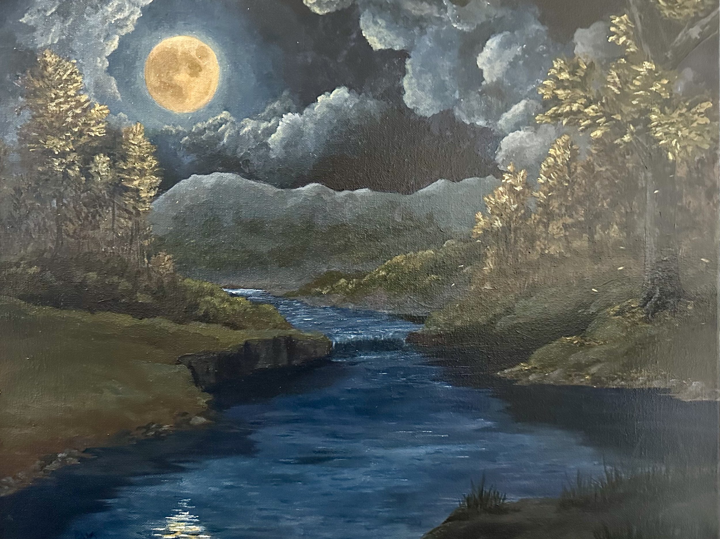 Quiet Night, 2024. Acrylic on Canvas. 16”x20”.