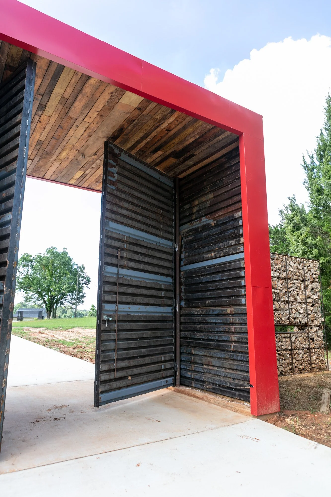 "The Portal", 16' tall gate made with almost entirely recycled materials