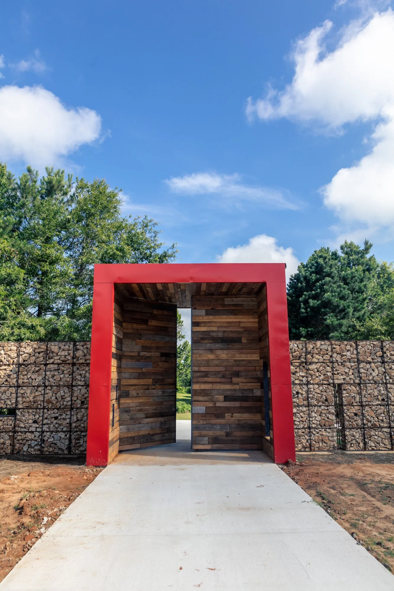 "The Portal", 16' tall gate made with almost entirely recycled materials