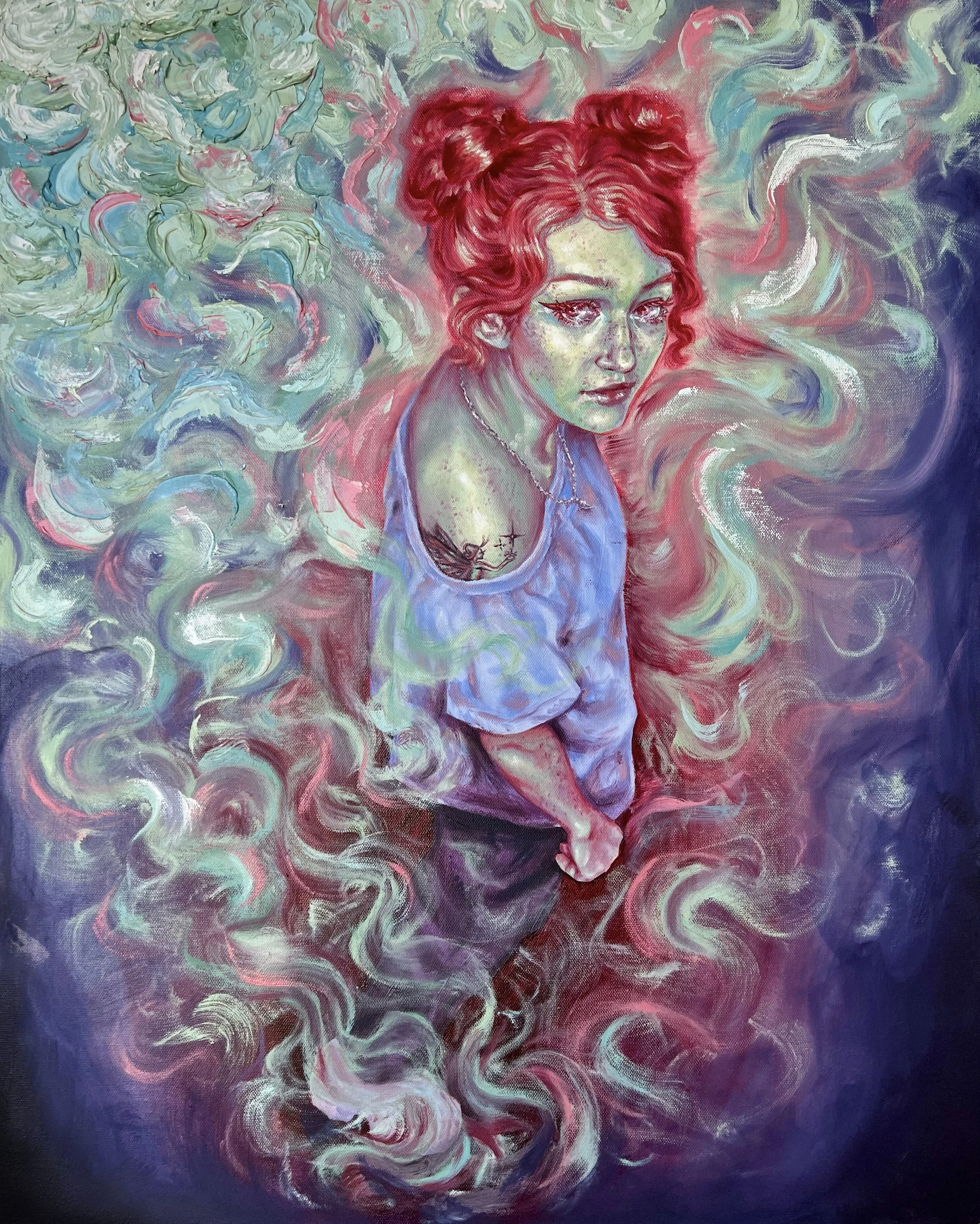 Greetings From the Outside  ---  30"x24" ---  oil on canvas 
