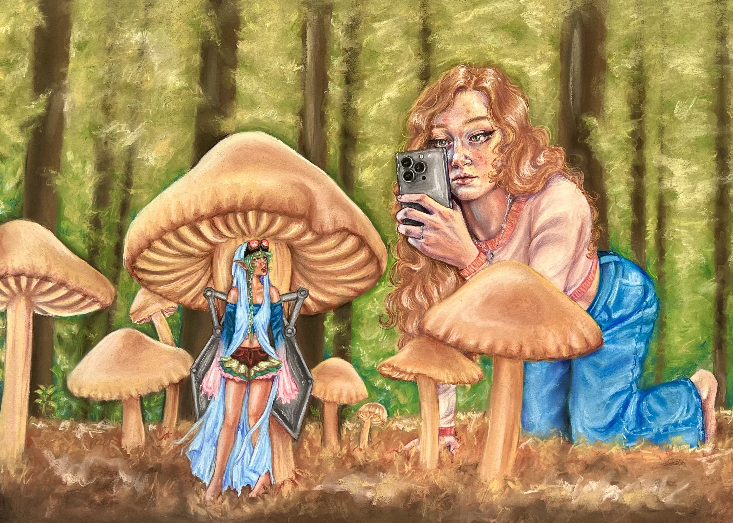 Hide and Seek  --- 22"x30" ---  nupastel on paper 