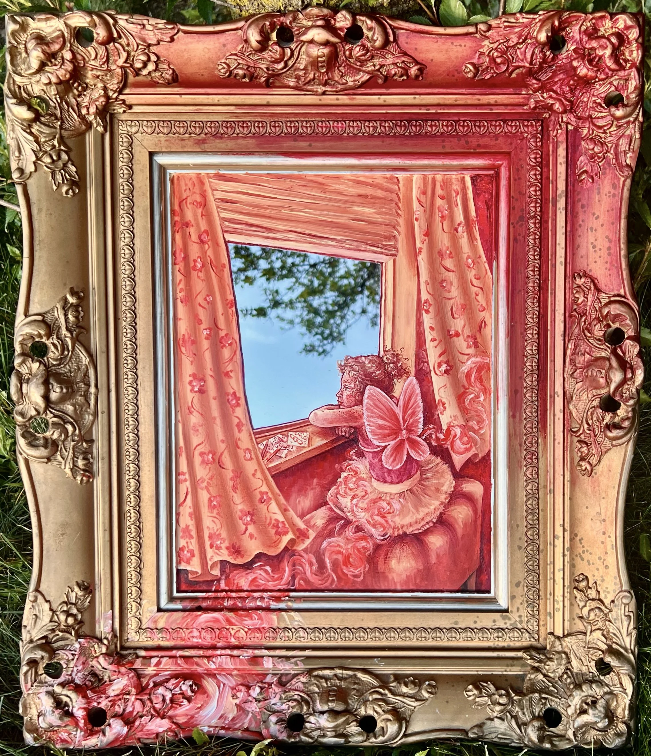 Color Fade ---  20.5"x17.5"  ---  oil on mirror  