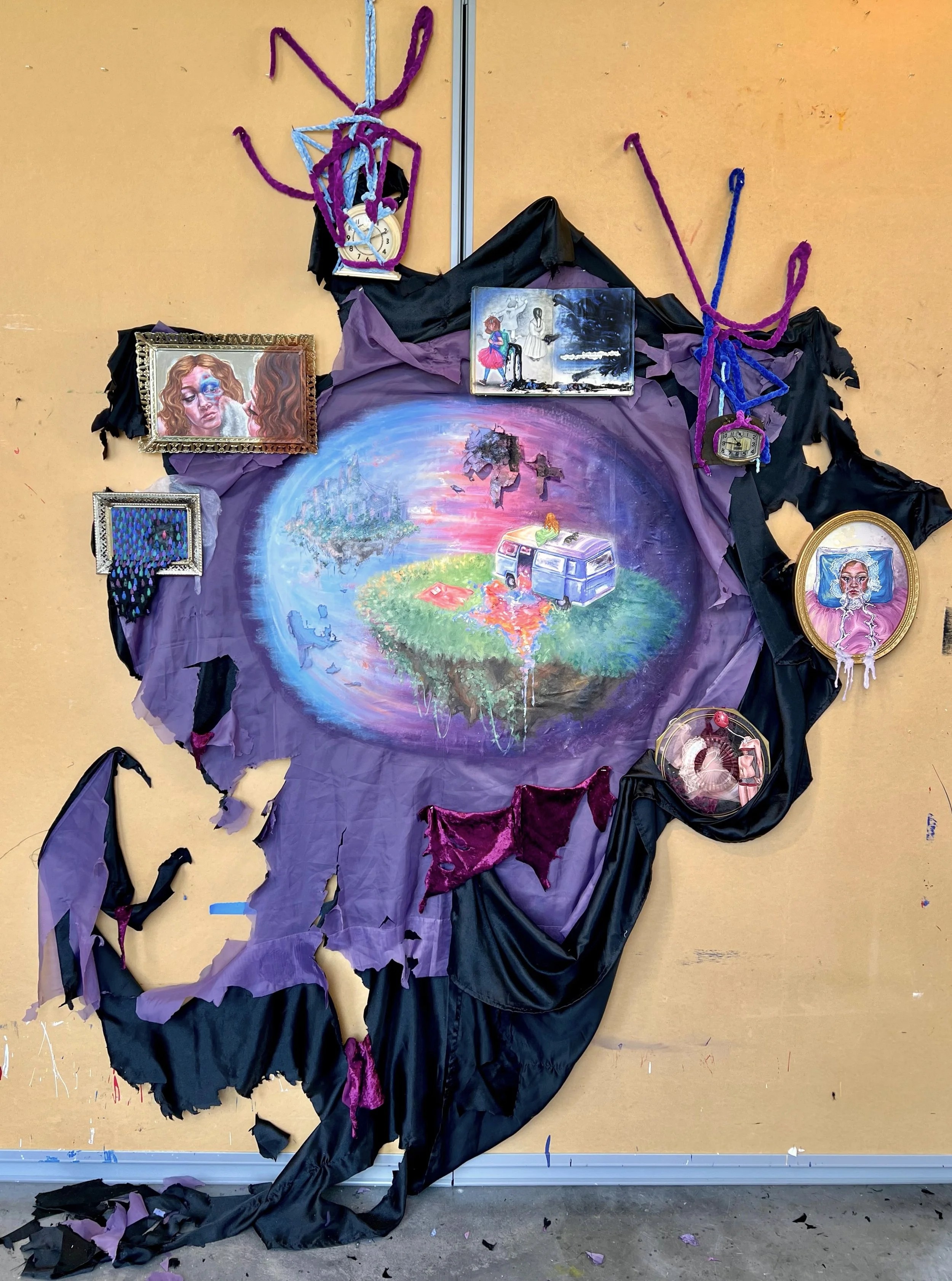 Van Thoughts ---  mixed media 
