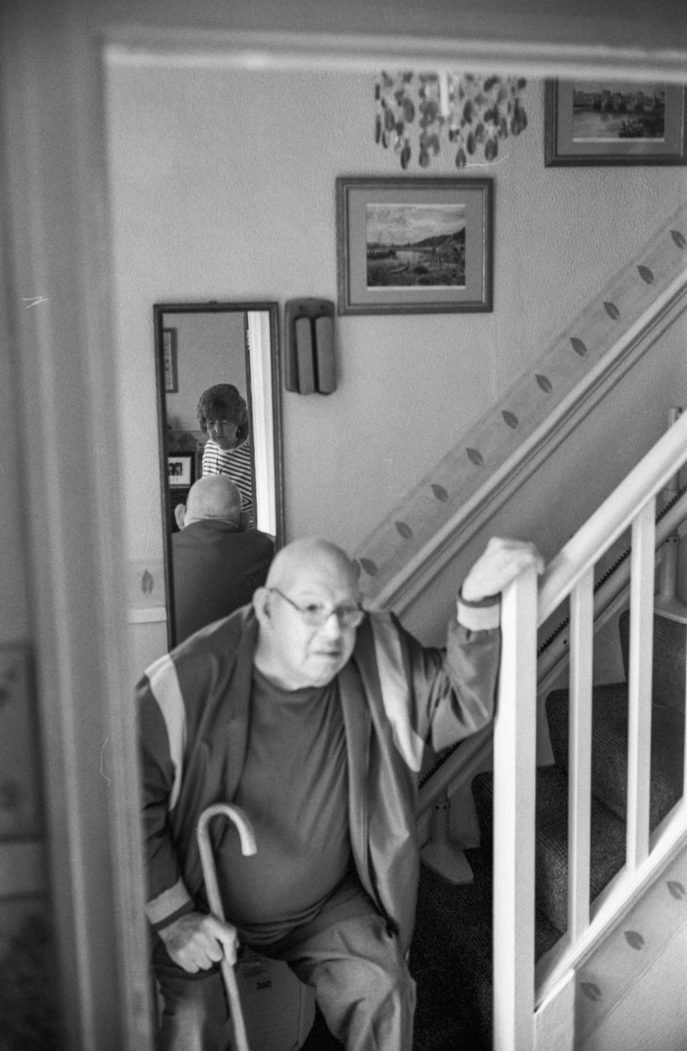 Capturing both grandparents in the mirror