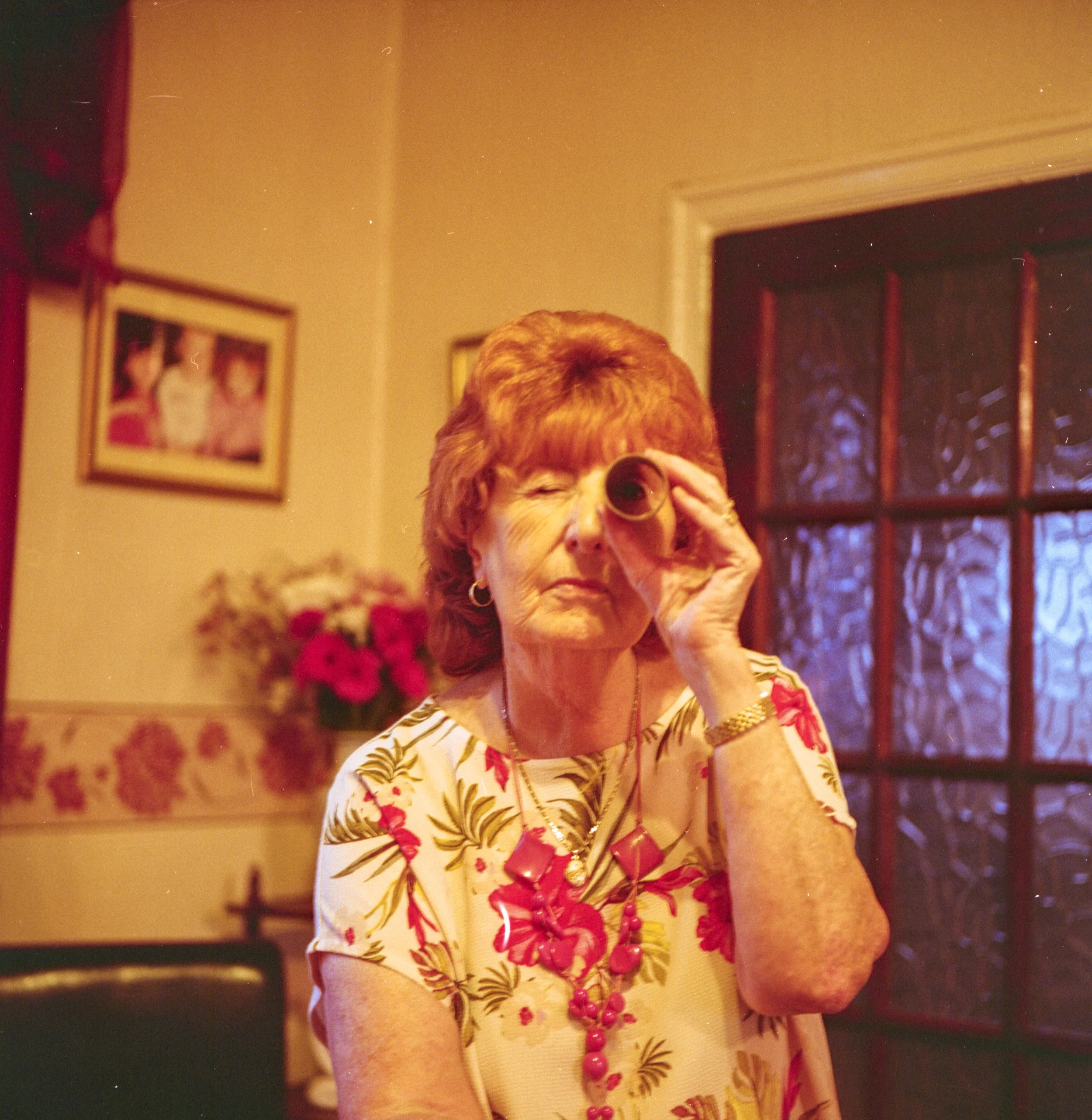 Through a toilet roll tube