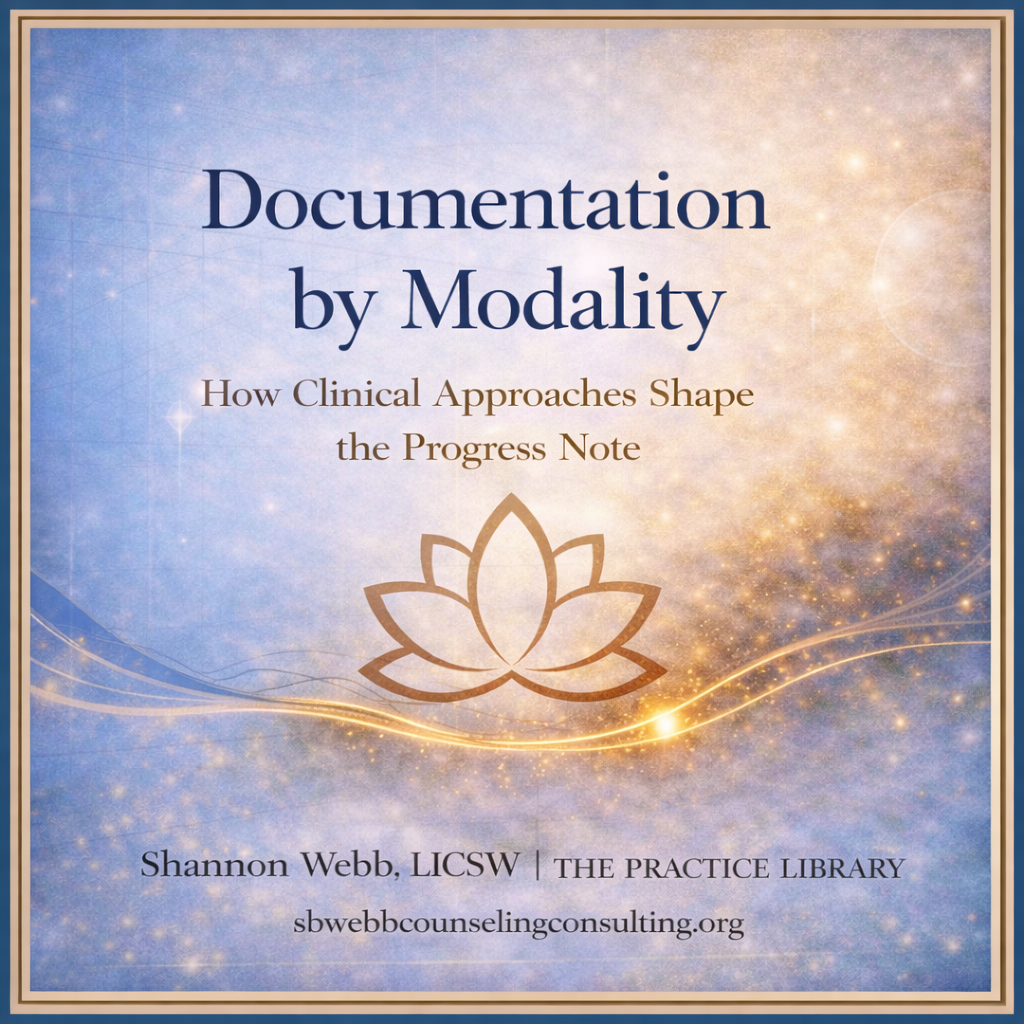Documentation by Modality: Why CBT Notes Don’t Sound Like IFS Notes (And Why That Matters)