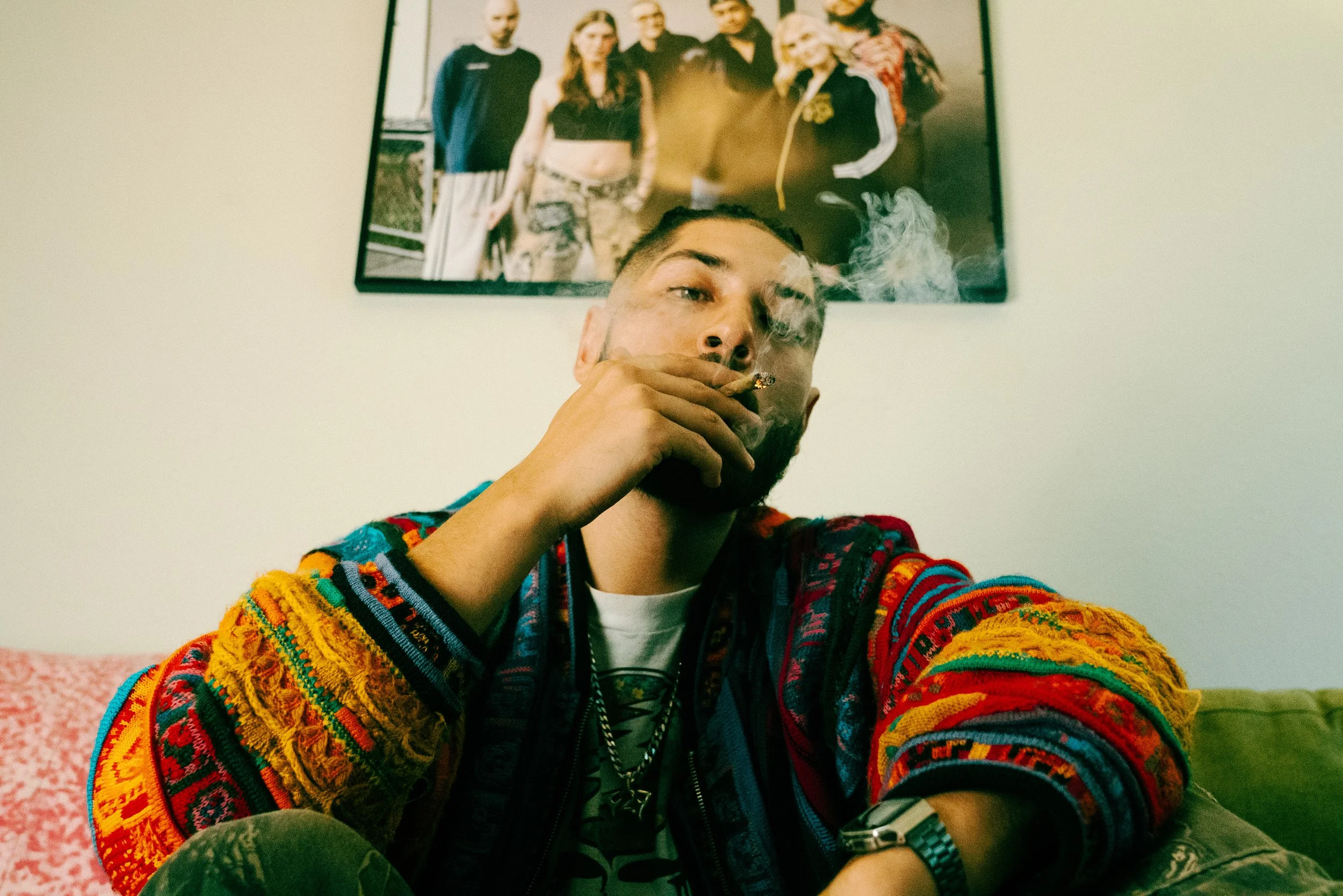 MOJOE: BURNING A SPLIFF PRESS PHOTOS