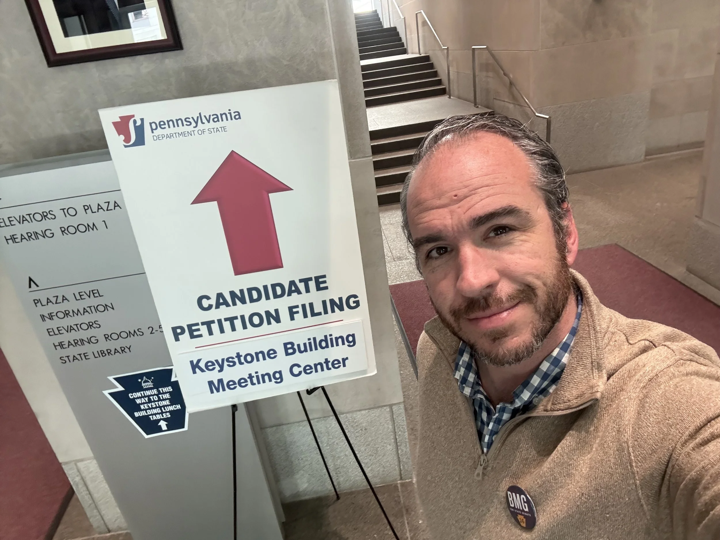 Pennsylvania senate candidate Bradley Merkl-Gump, Democrat for District 16.