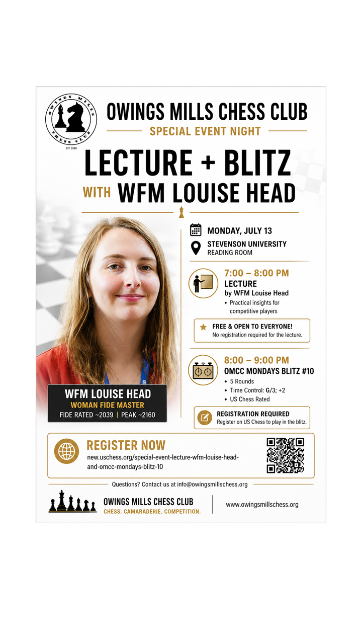 Lecture with WFM Louise Head &amp; OMCC Mondays Blitz #10
