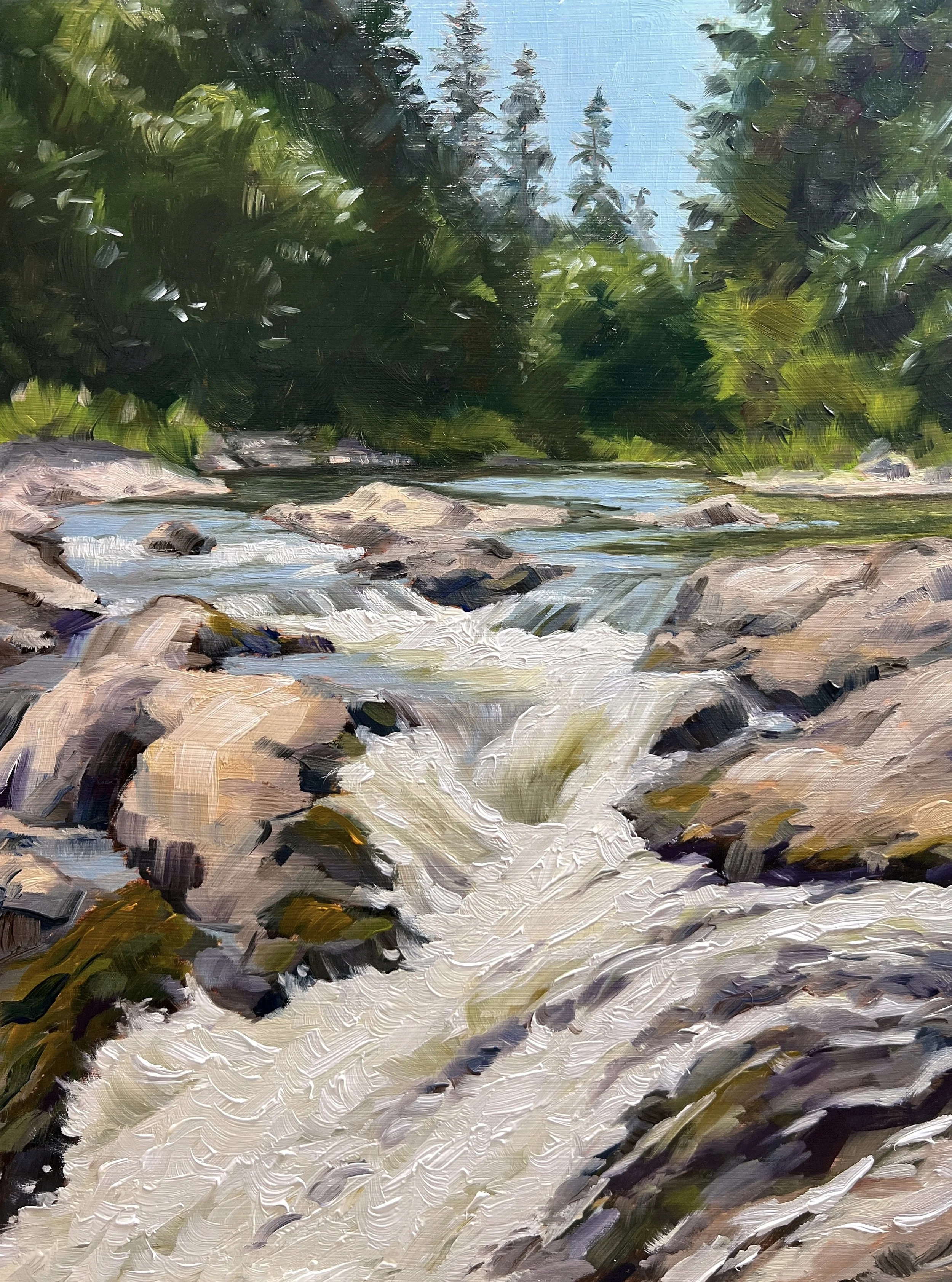 Rainbow Falls, Oil on Panel, 12 x 16 inches