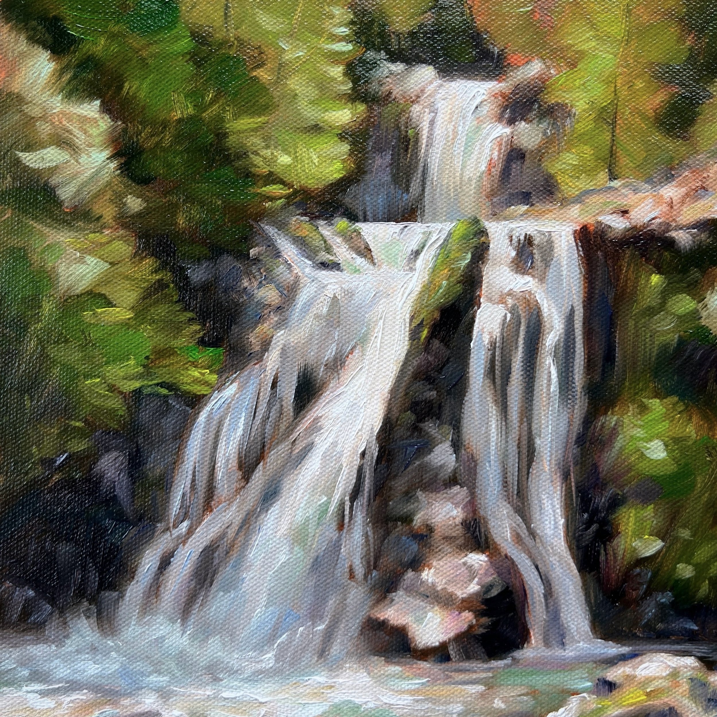 Cedar Falls, Oil on Panel, 8 x 8 inches