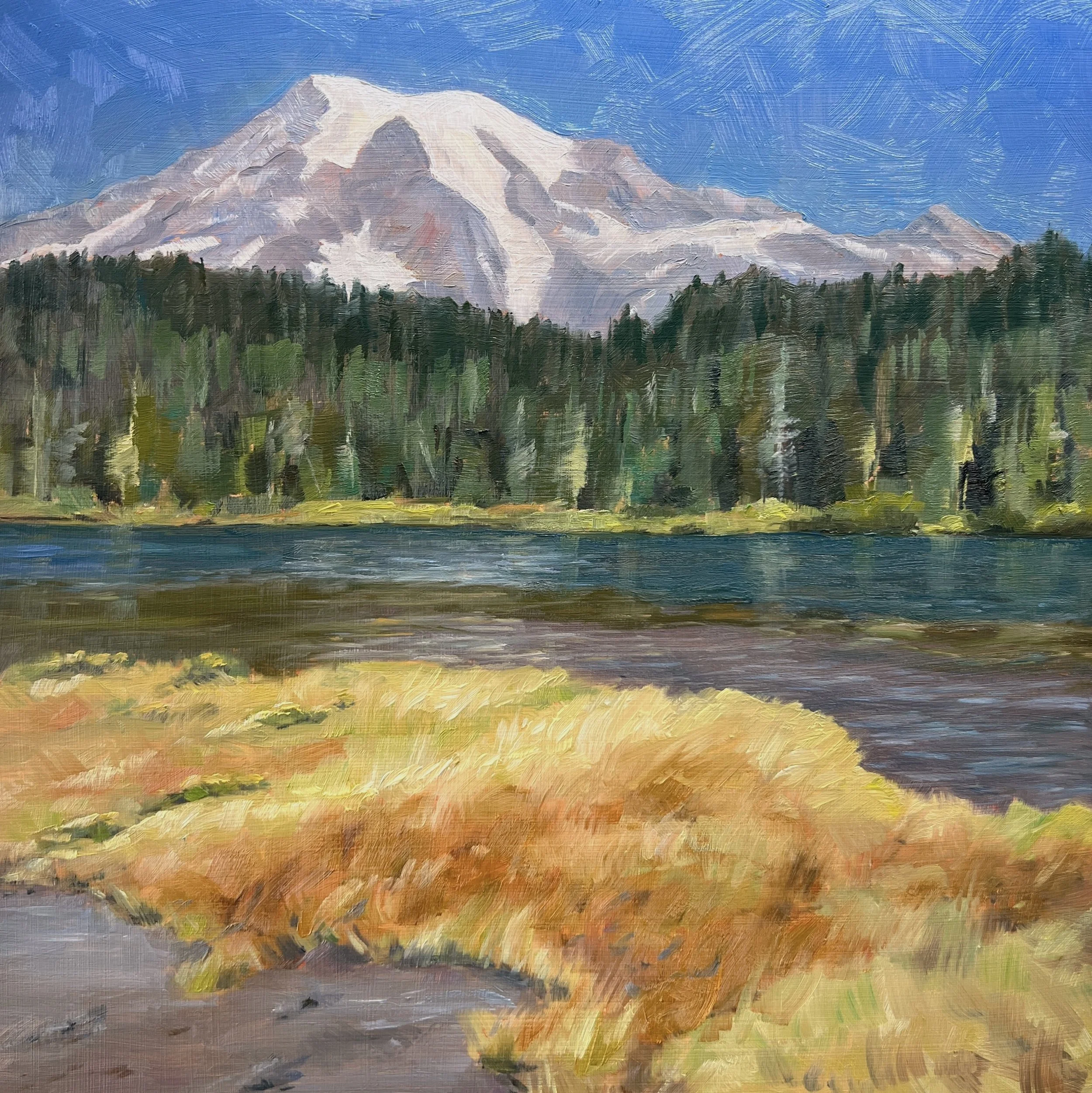 Reflection Lake, Oil on Panel, 12 x 12 inches