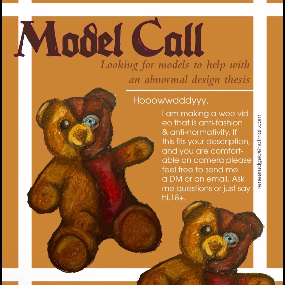 Who has two thumbs and needs your help

Any questions please DM or email reneerudgec@hotmail.com