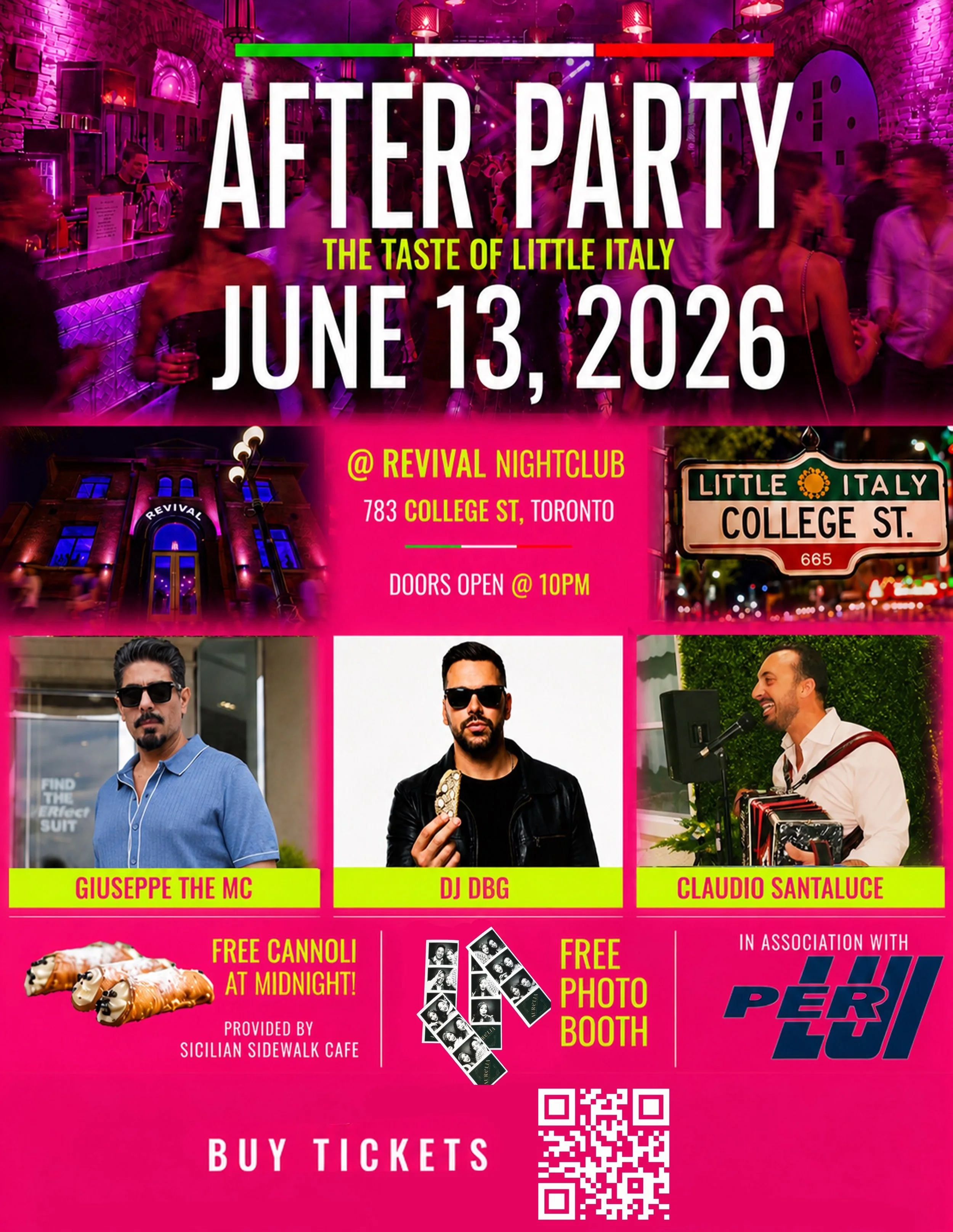 La Notte Italiana - AFTERPARTY on College! 💖🇮🇹

The Taste of Little Italy Afterparty
When the festival ends, the night begins. 

Join us in celebrating our beautiful Italian culture @revival June 13th through music, food, ambiance, and fashion. 

