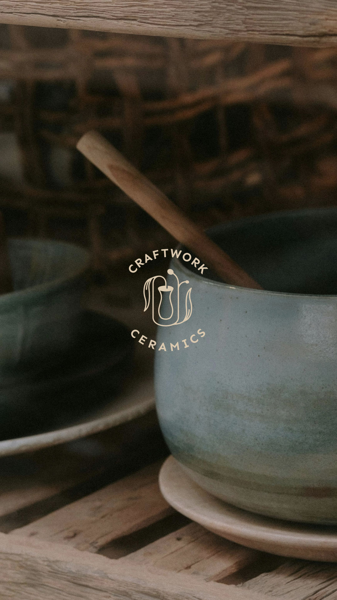 Craftwork Ceramics brand identity — horizontal logo design for Springfield Missouri ceramics studio