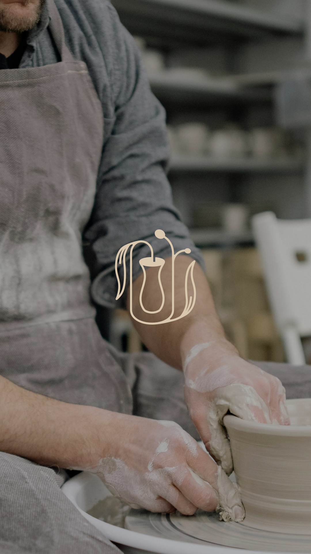 Craftwork Ceramics visual identity — vertical logo for Missouri ceramics business