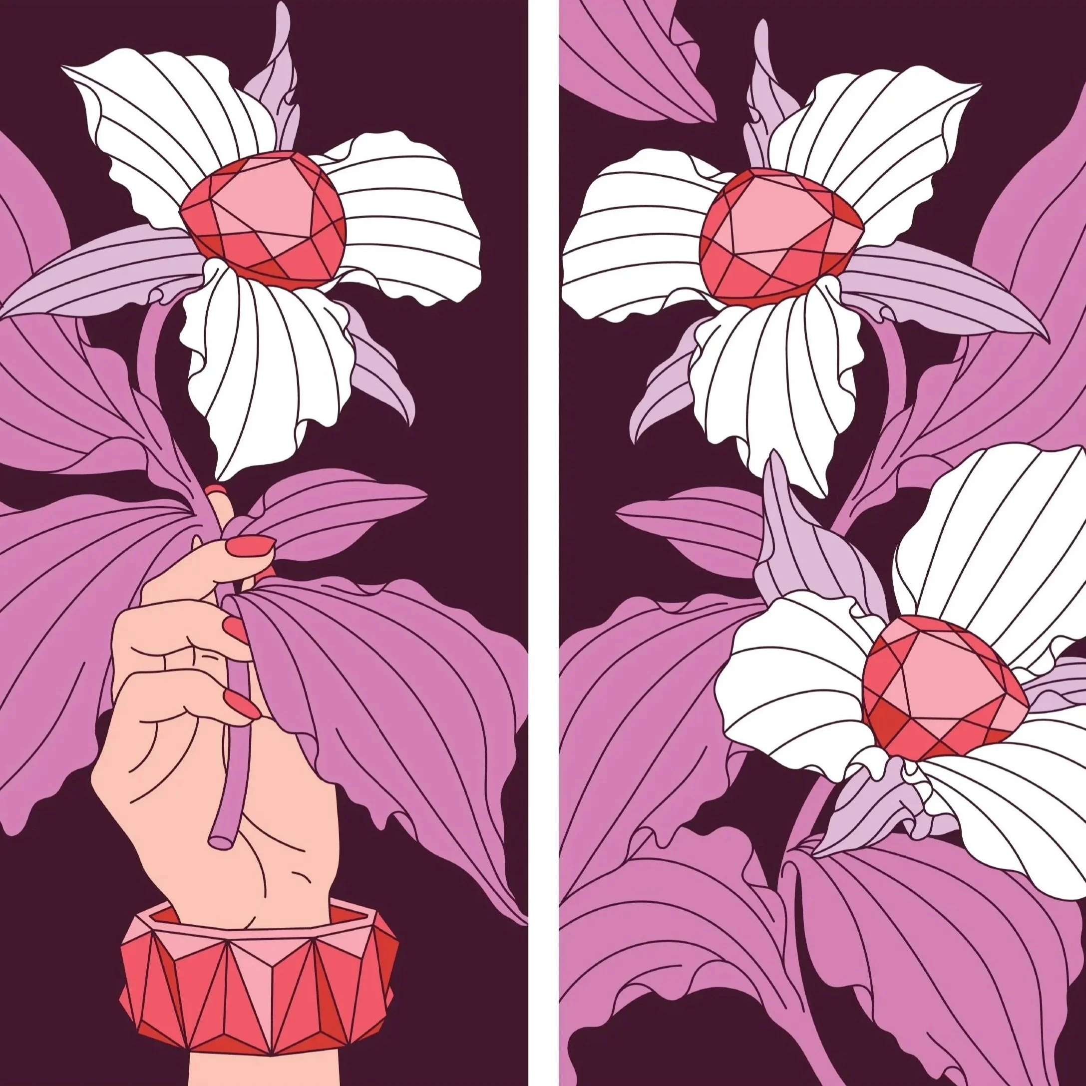 Native Flora and Gemstones Street Banners