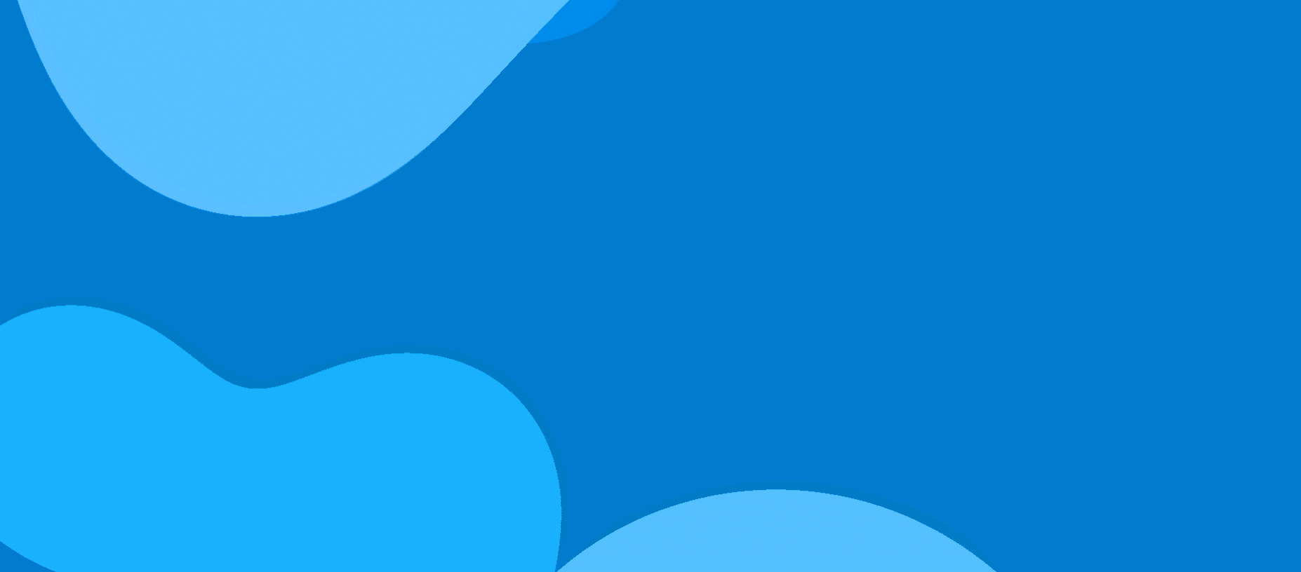 Abstract blue background with overlapping circles and curved shapes in various shades of blue.