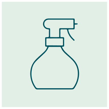 Line drawing of a spray bottle with a trigger nozzle.