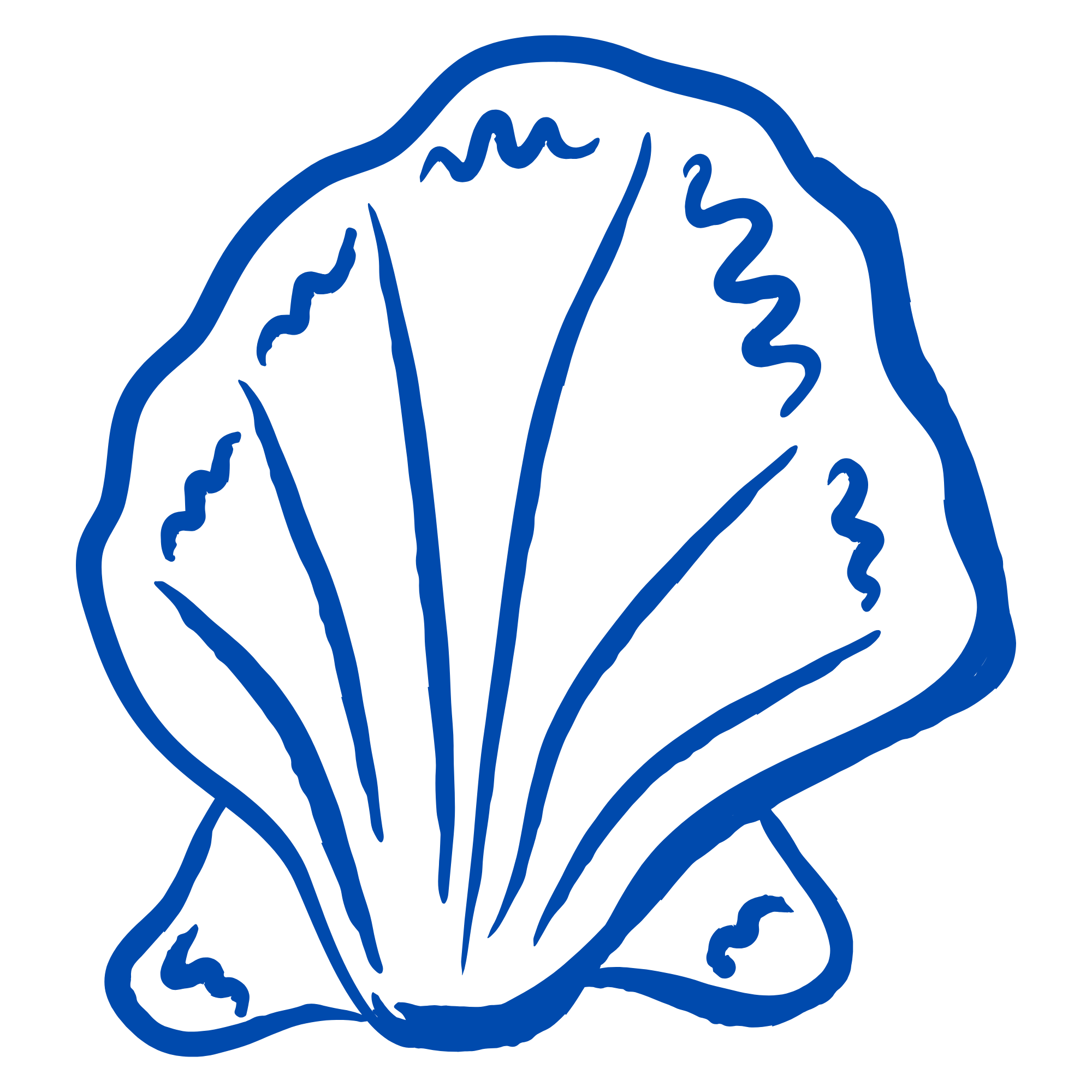 A stylized blue line drawing of a human brain.