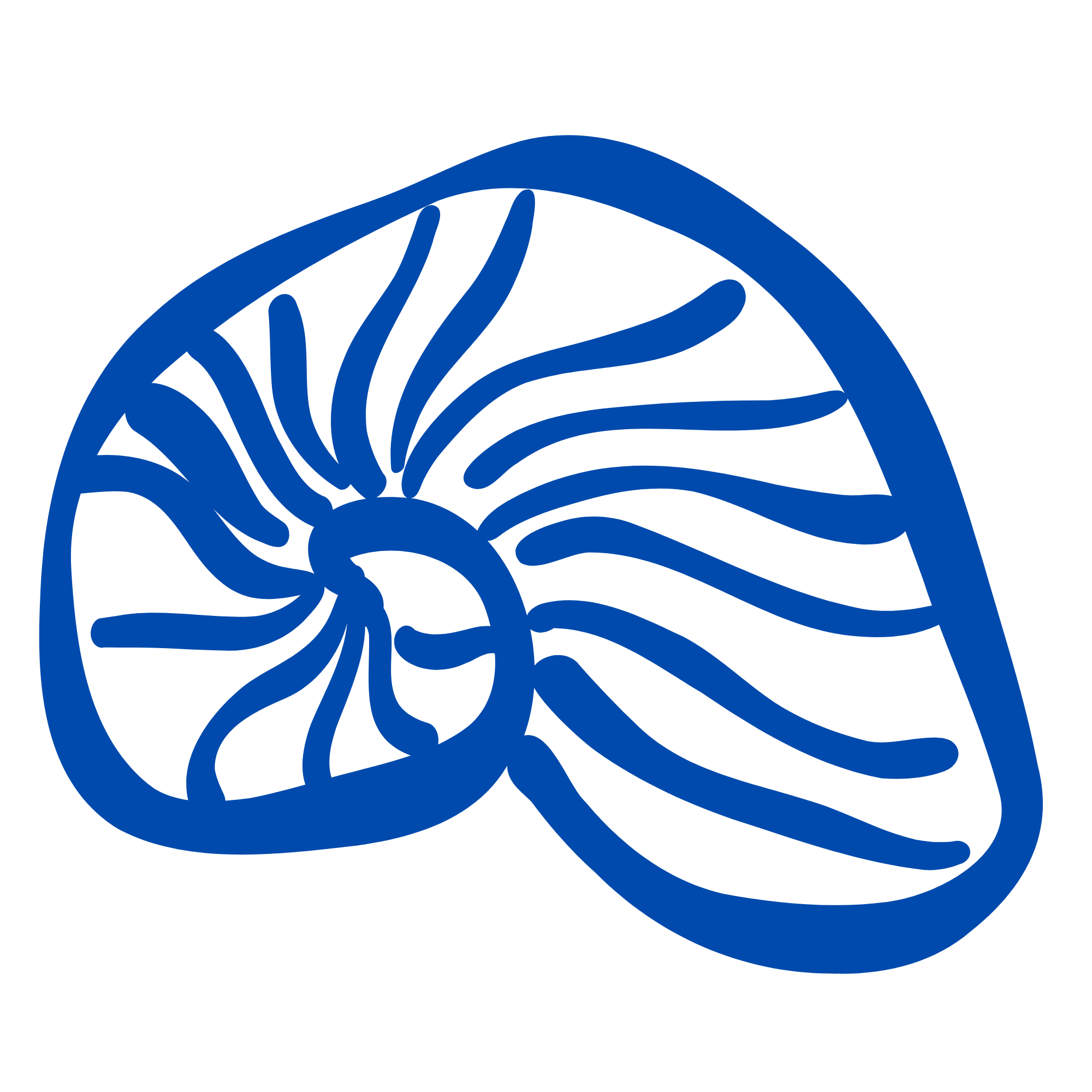 Blue and black logo featuring a stylized human brain and a radius of lines connecting different parts of the brain.