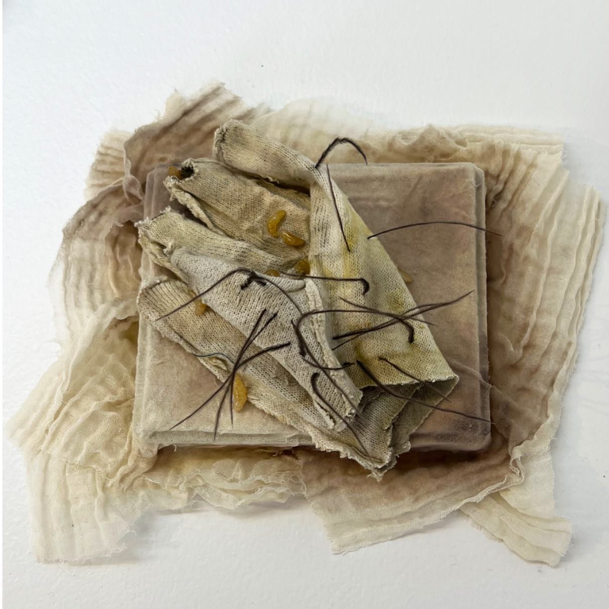 Inside of an old work glove. Stained like something has spoiled. 
#jewelry #contemporaryjewelry #spoiled #contemporaryart