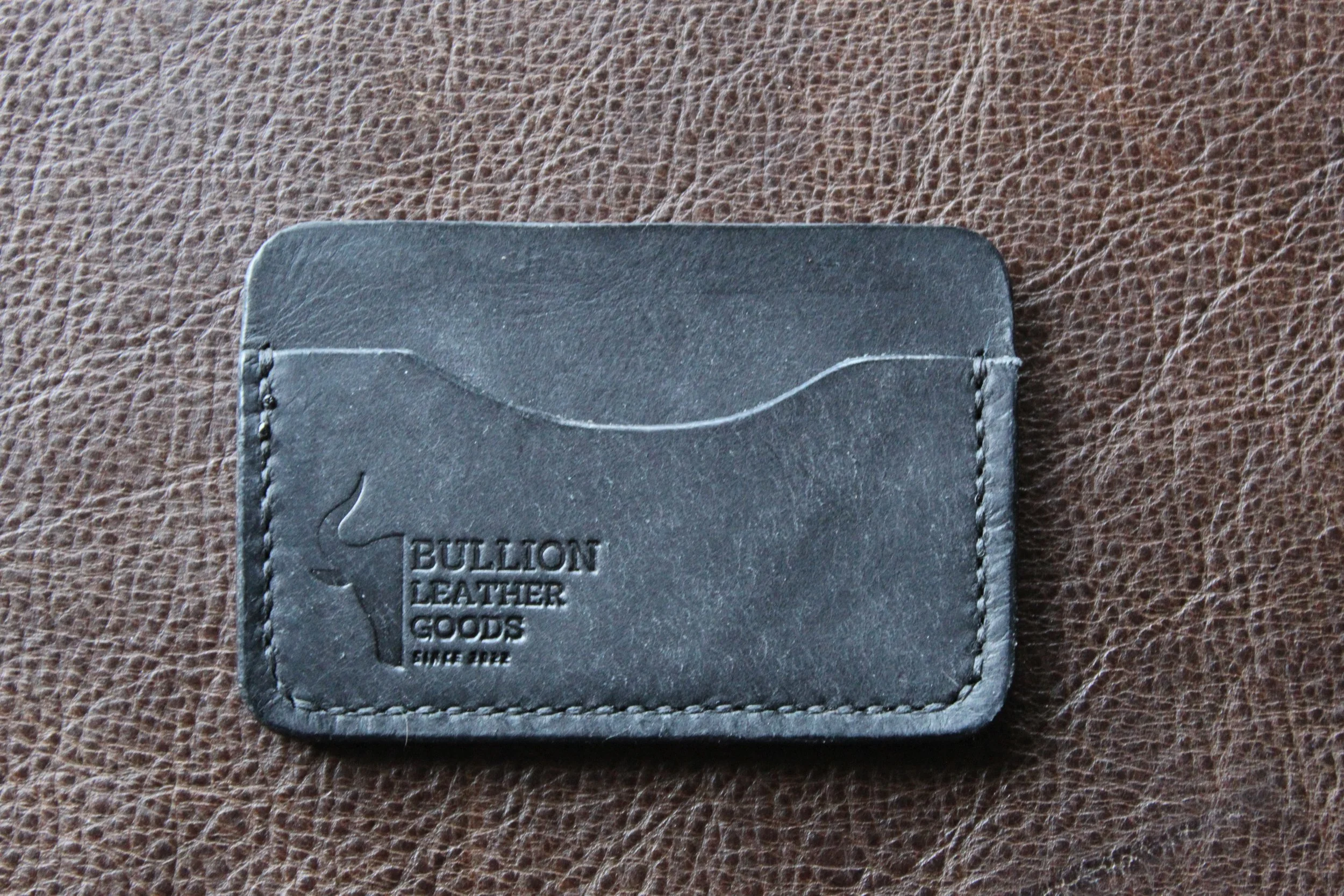 LEATHER MINIMALIST CARD WALLET - BLACK PUEBLO