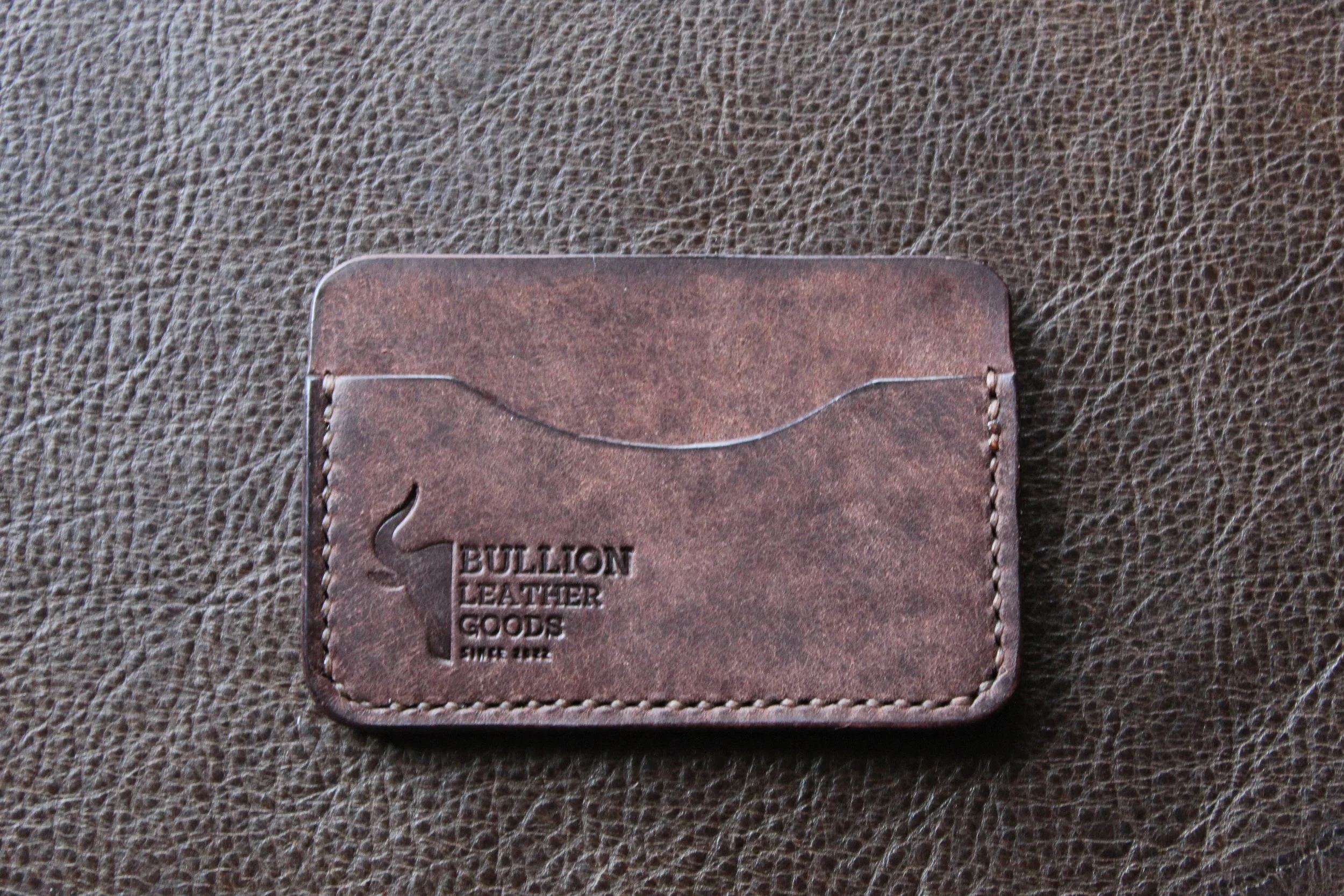LEATHER MINIMALIST CARD WALLET - TOBACCO PUEBLO