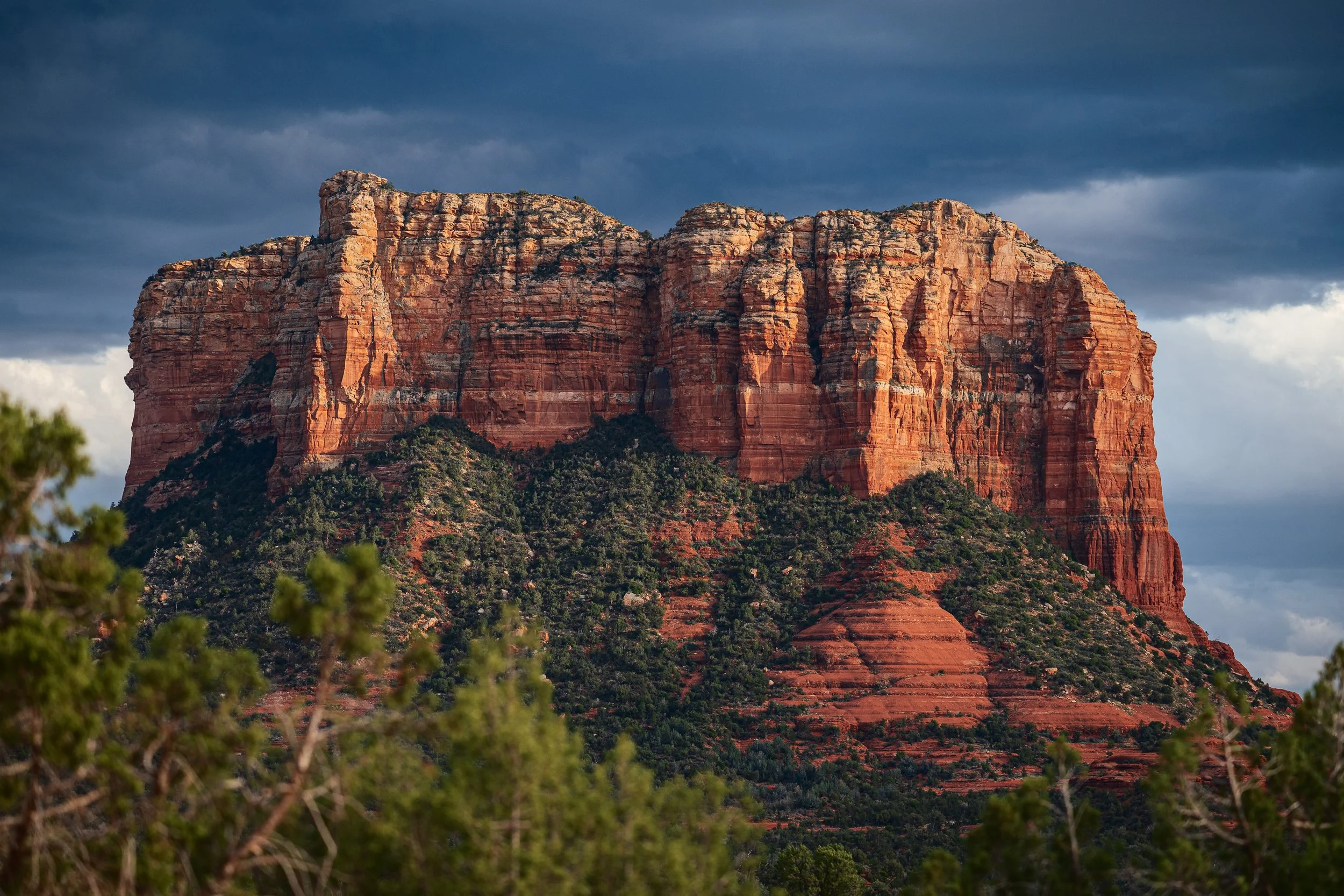 Stronghold

Courthouse Butte in Sedona, Arizona under dramatic, clouded skies.