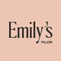 Logo d'une marque de taies d'oreiller, avec le texte 'Emily's Pillow' sur un fond beige
