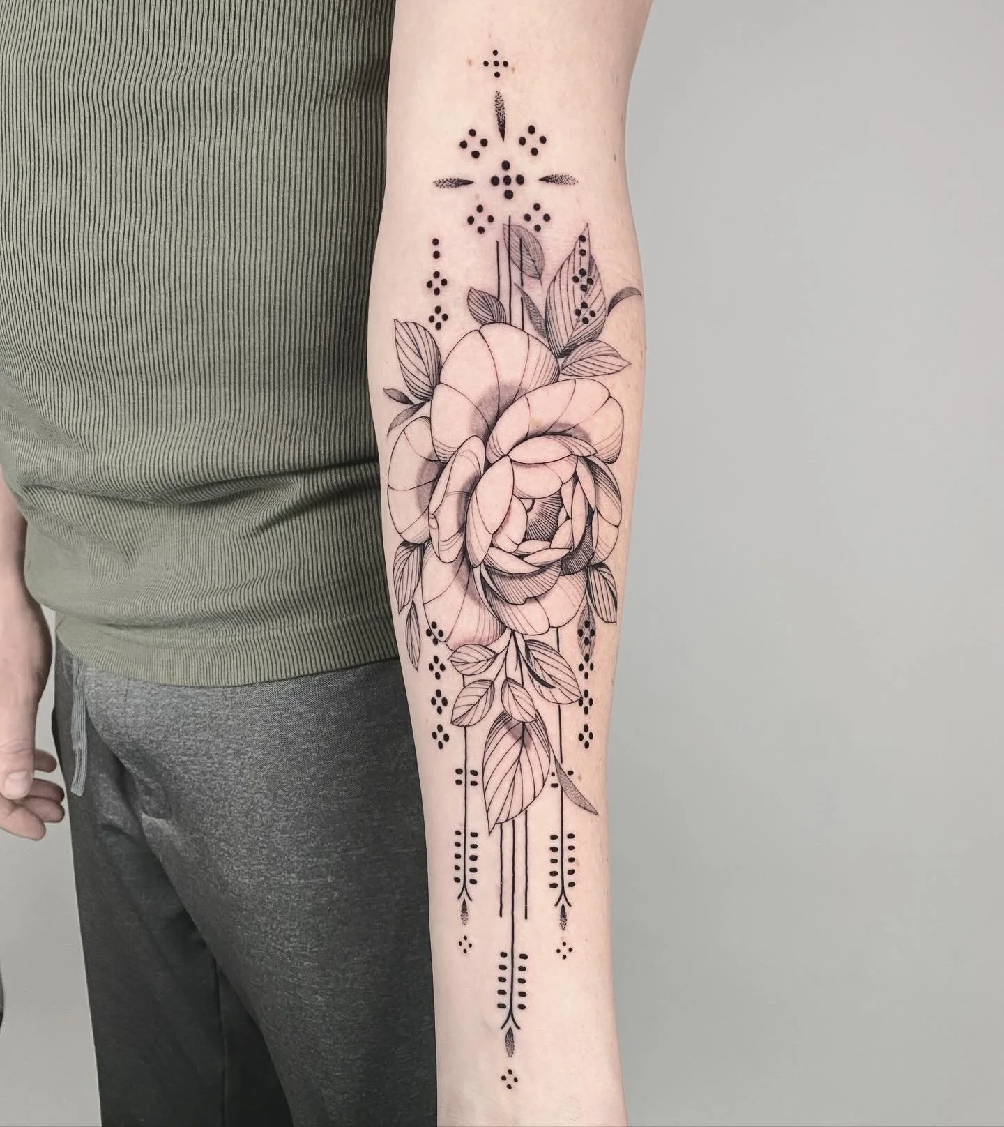 Ornamental flower tattoo
