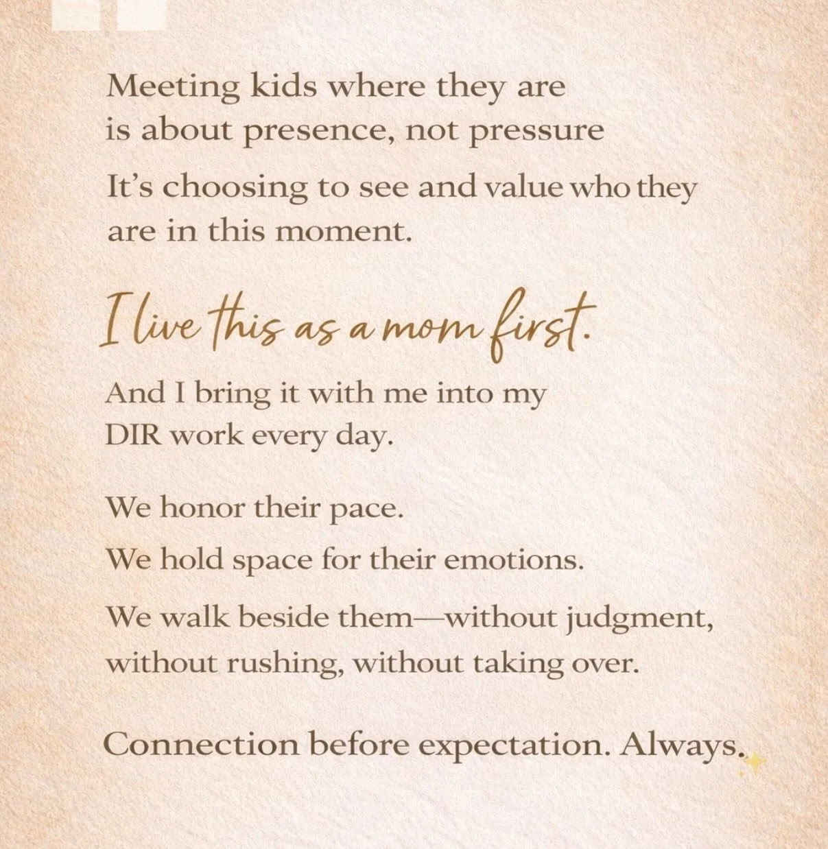 Presence over pressure.
Always.#realationshipbasedtherapy #otdirtherapy #connectionfirst #icdl