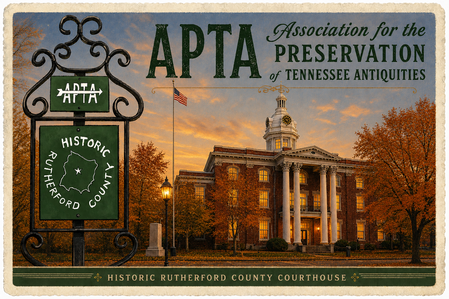APTA Postcard Courthouse at night