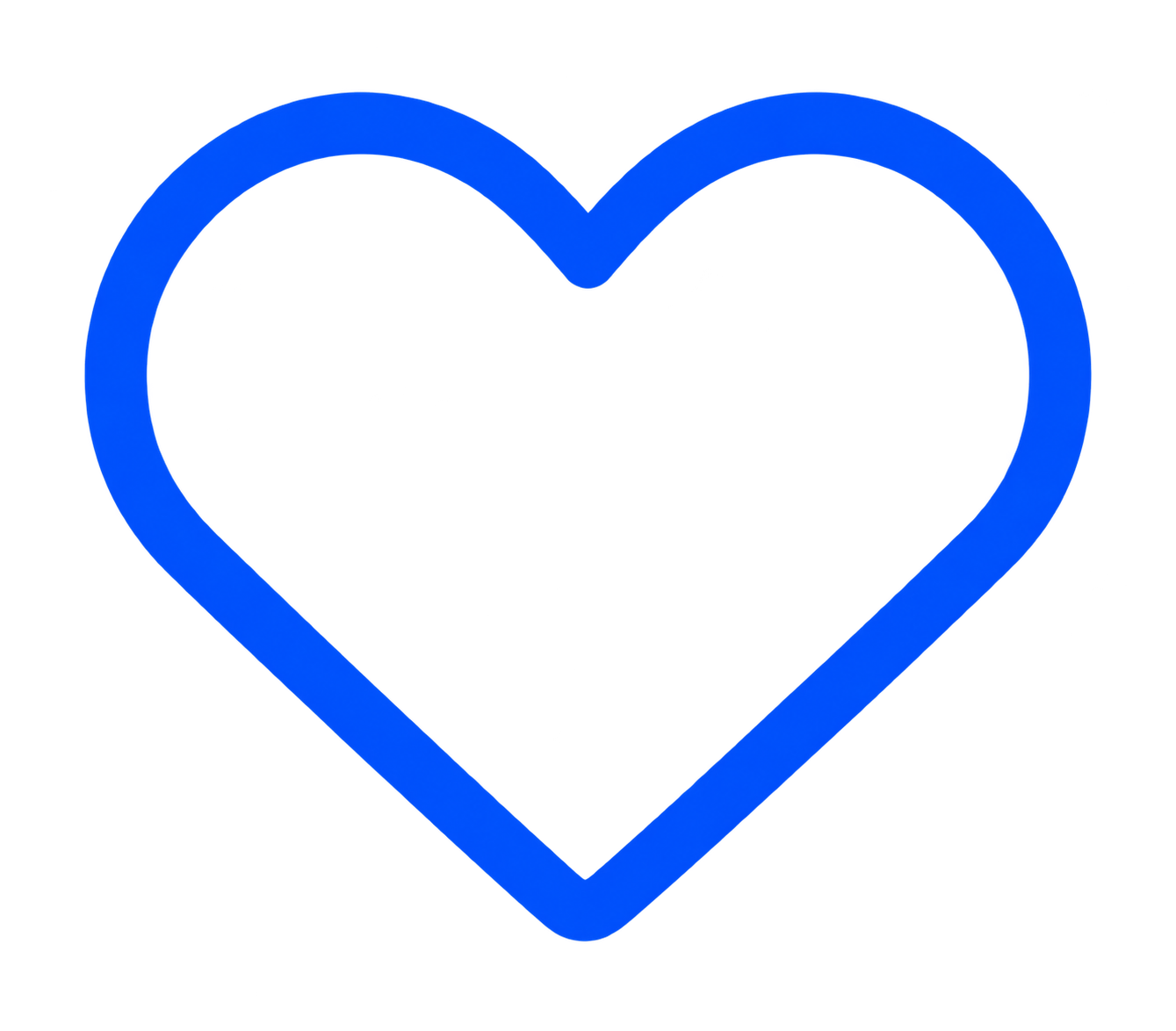 Blue illuminated heart outline on a black background.