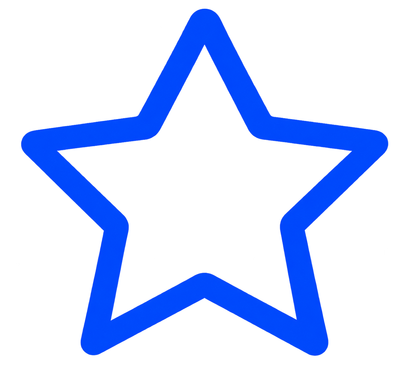 Blue illuminated star-shaped sign