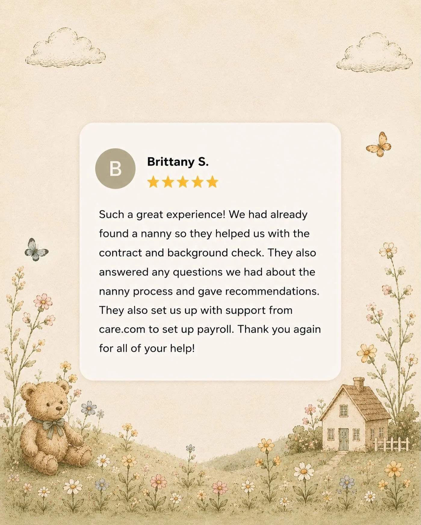Sweet words like these mean so much to us 🤎

We are so passionate about supporting families in every season, whether that&rsquo;s through a full nanny placement, contract &amp; payroll guidance, vetting-only services, or simply being there to answer