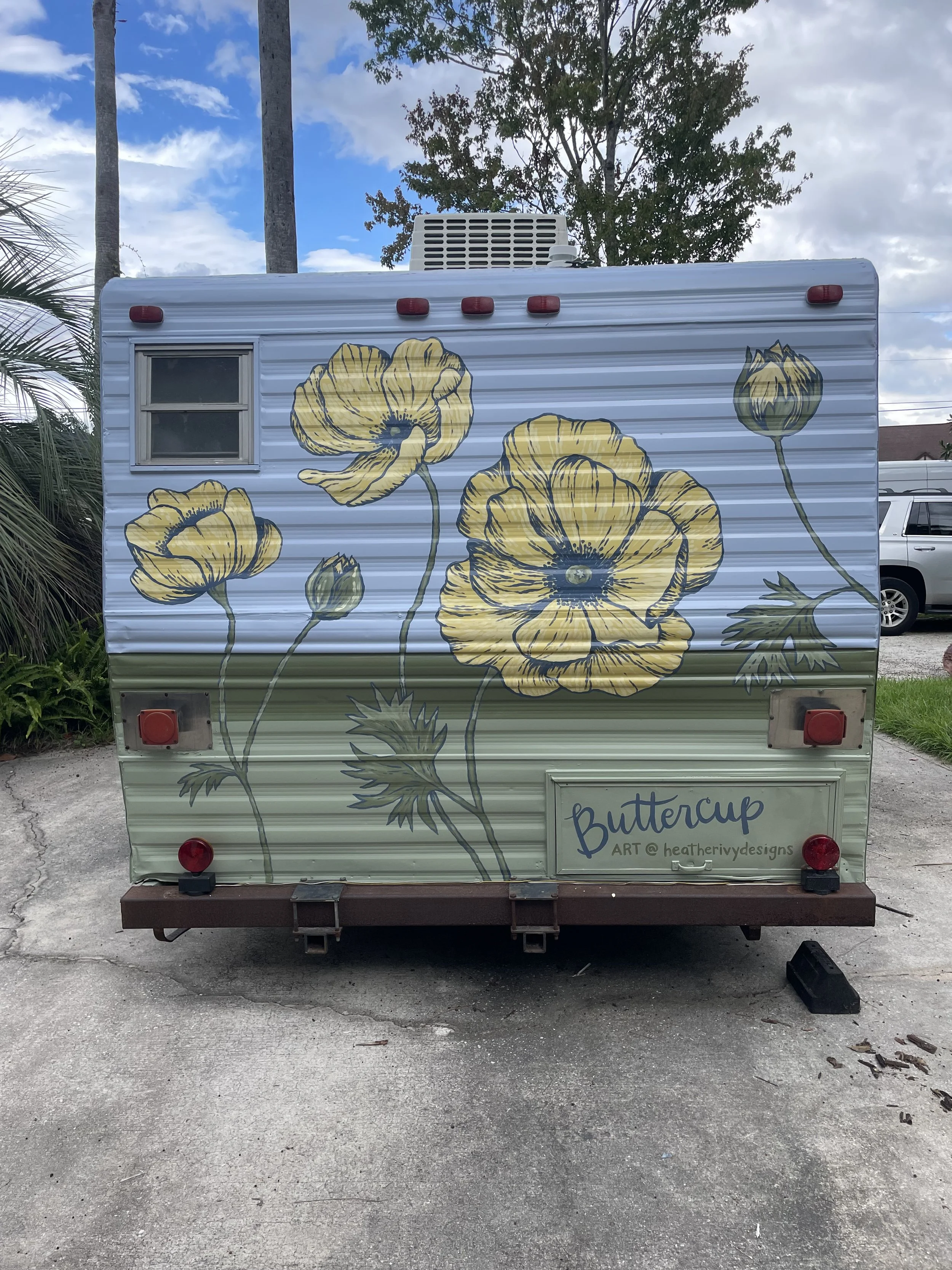 Buttercup The Camper, custom paint and refinishing