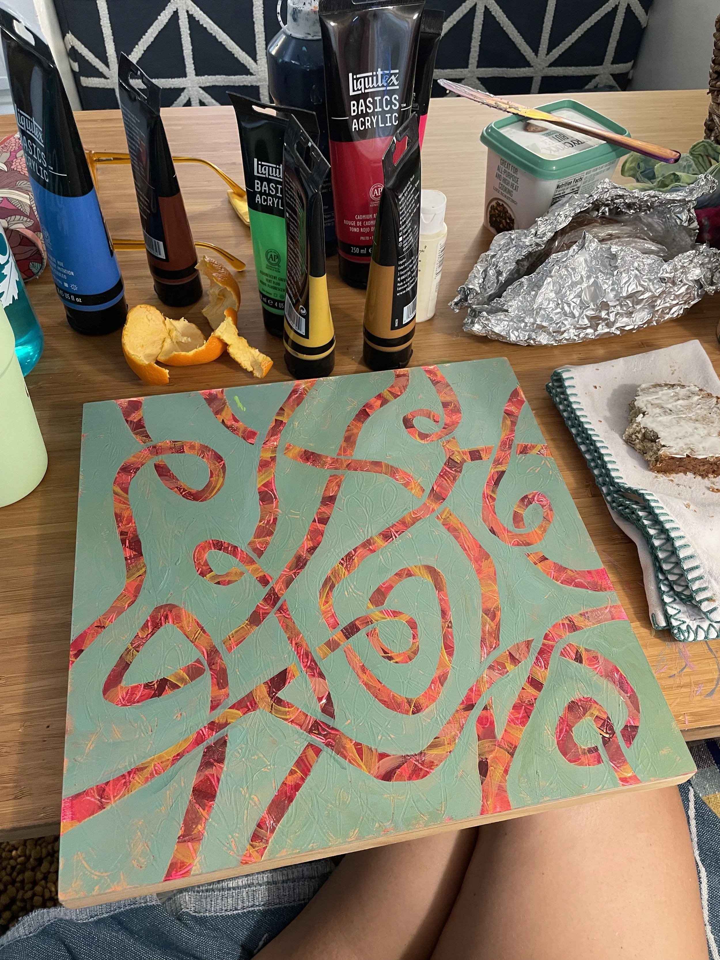 Medium acrylic negative space noodle