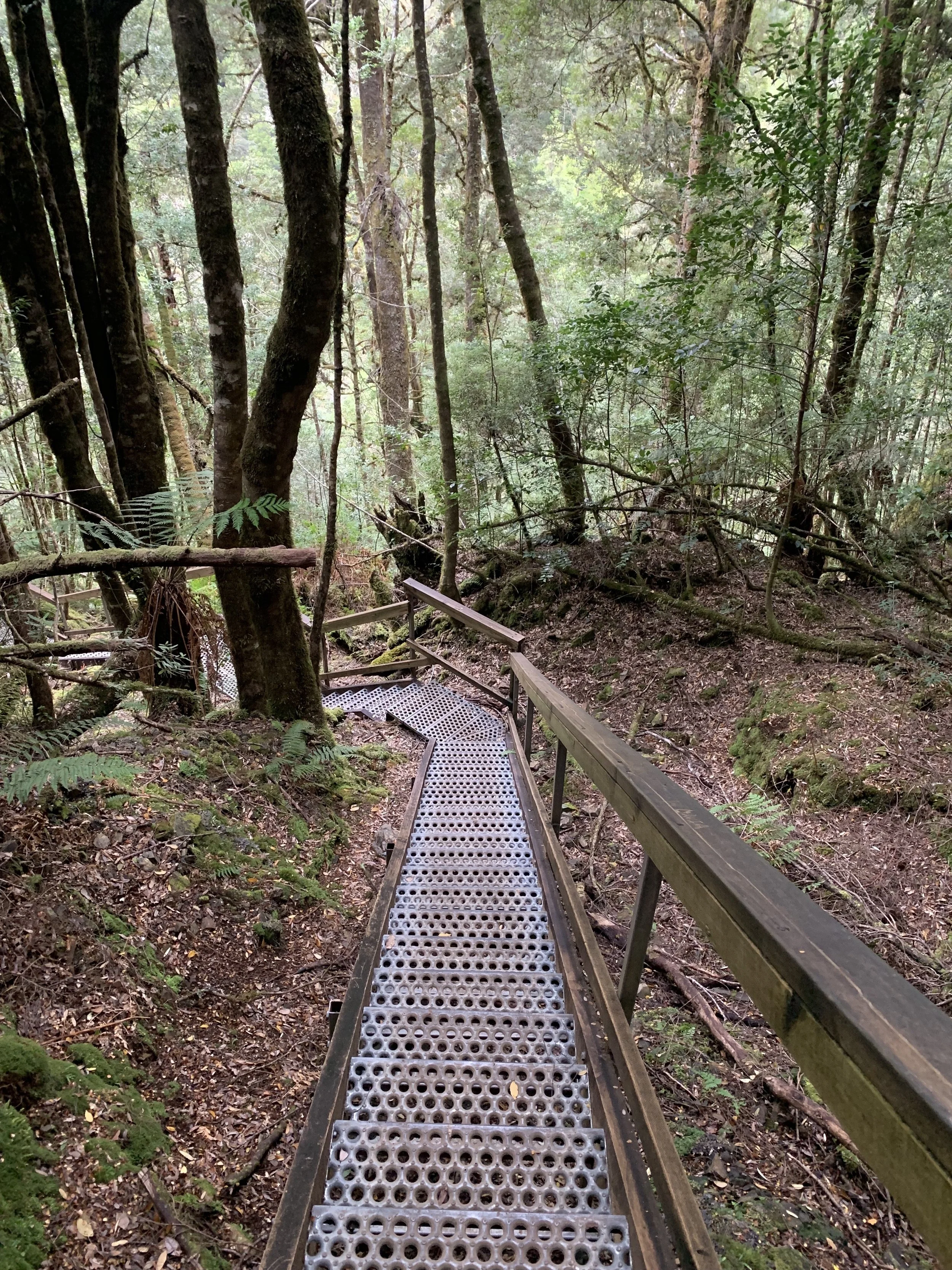 The stairway to the falls