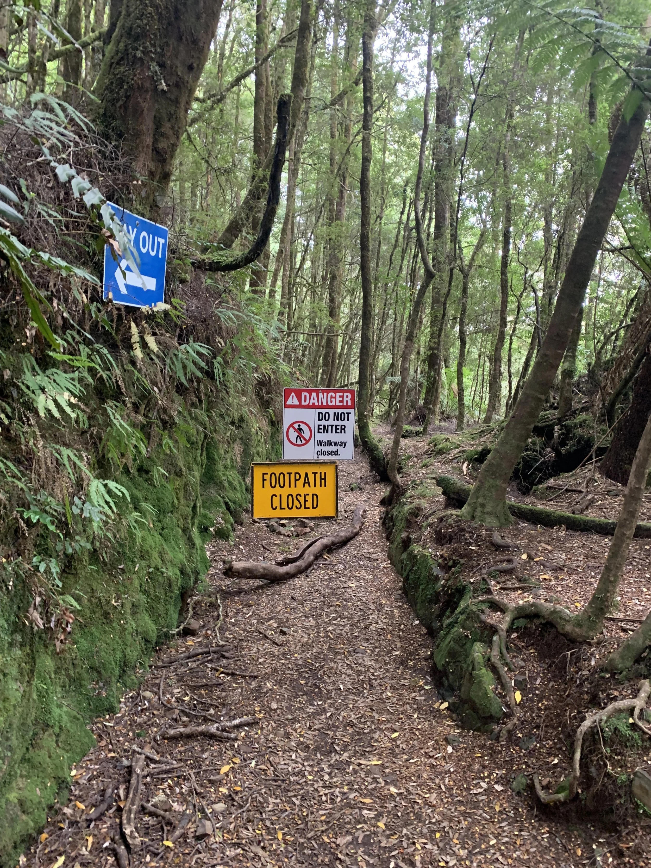Signage now up beyond the falls