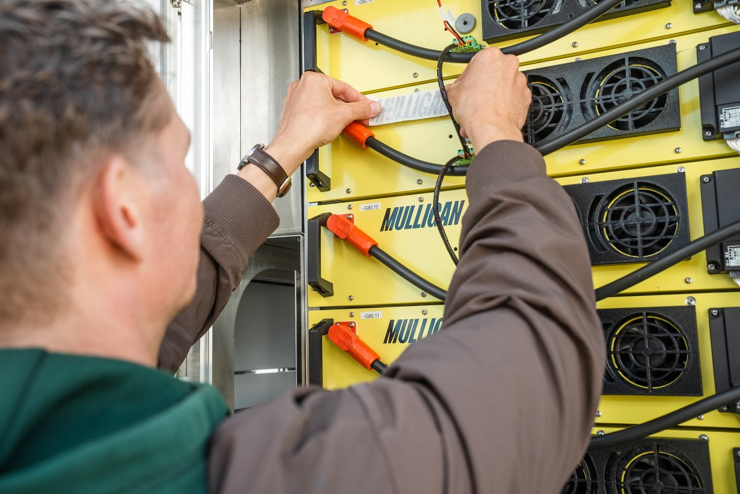 Battery modules being connected