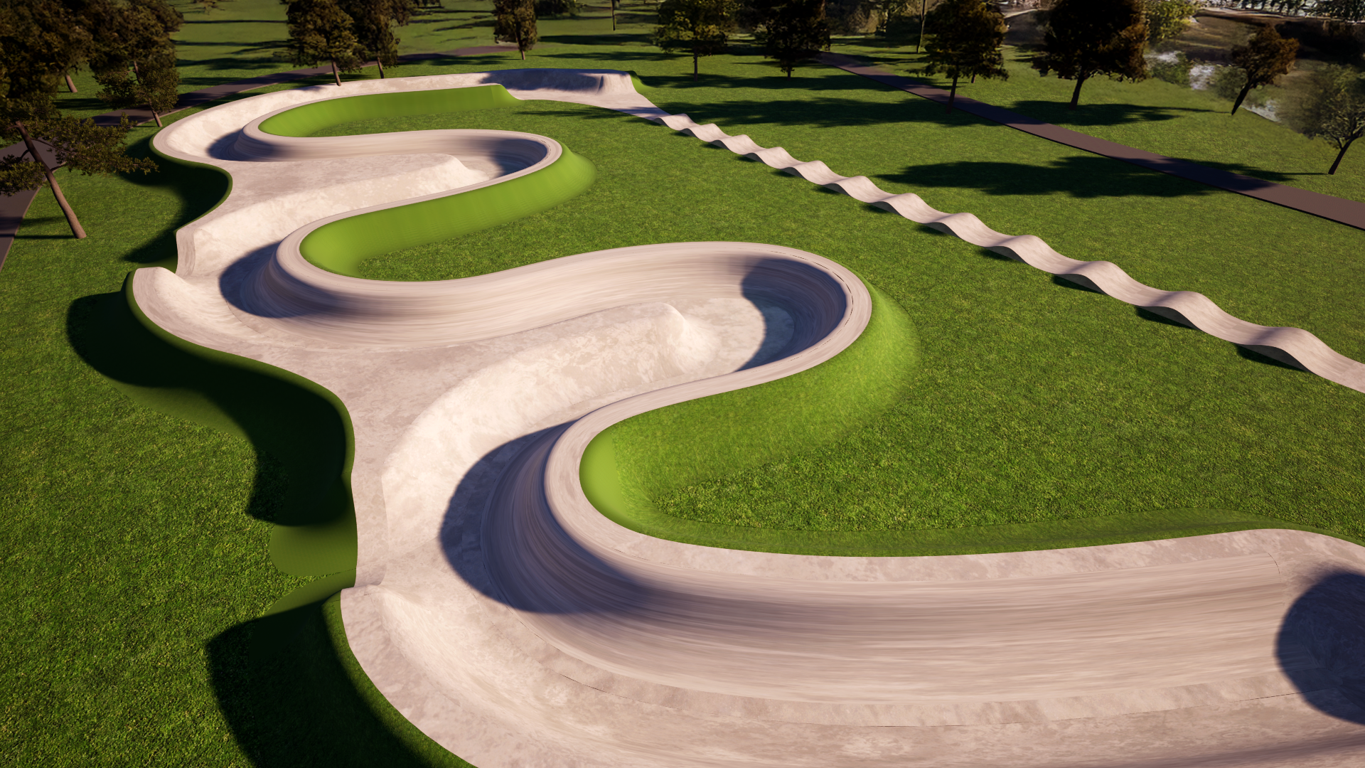 Shane Yee and John O'Malley designed skatepark snake run